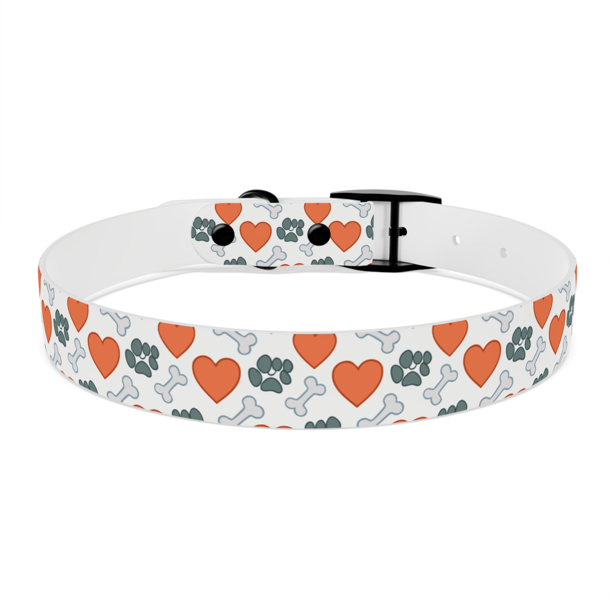 Dog Collar — Heart, Paw & Bone Pattern Collar