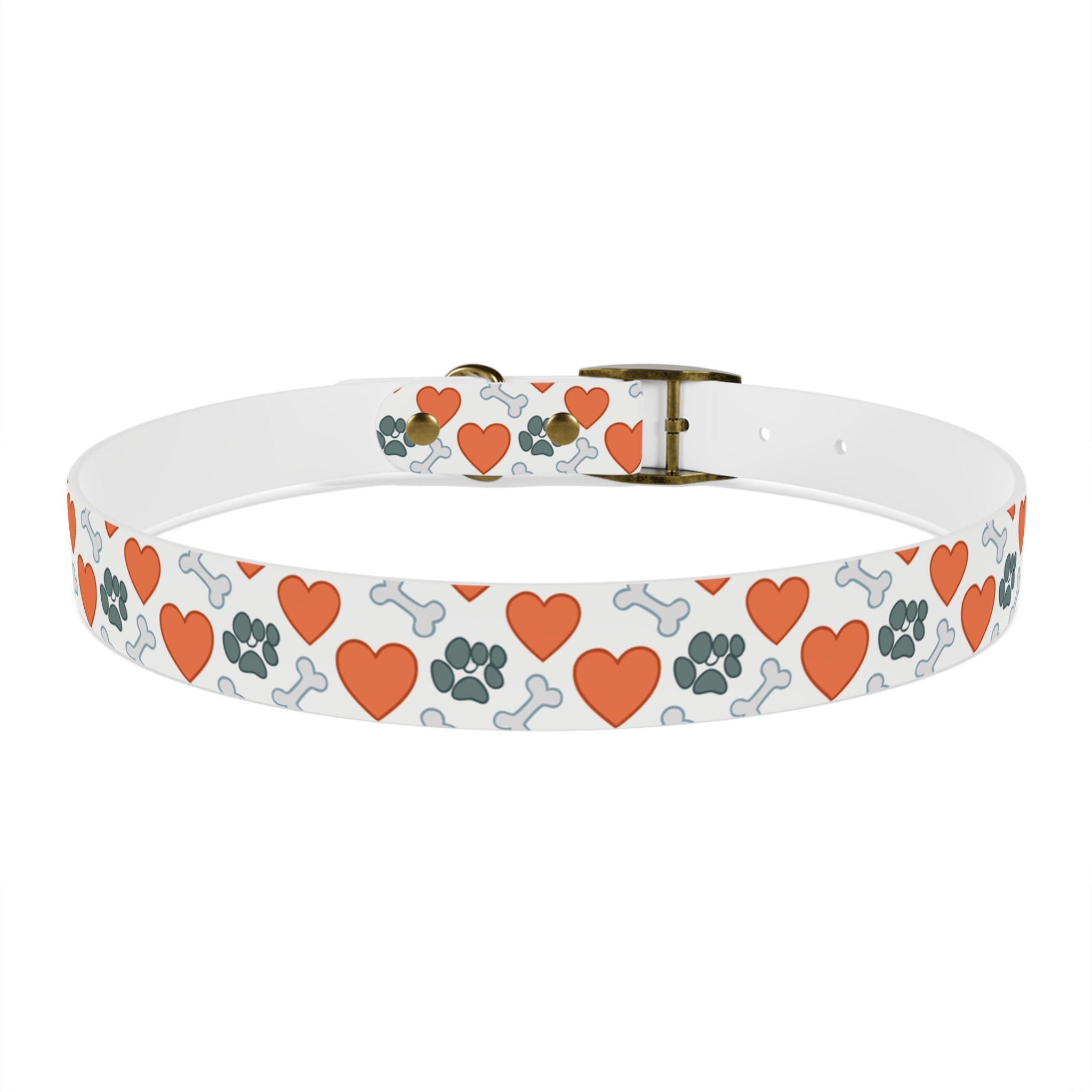 Dog Collar — Heart, Paw & Bone Pattern Collar