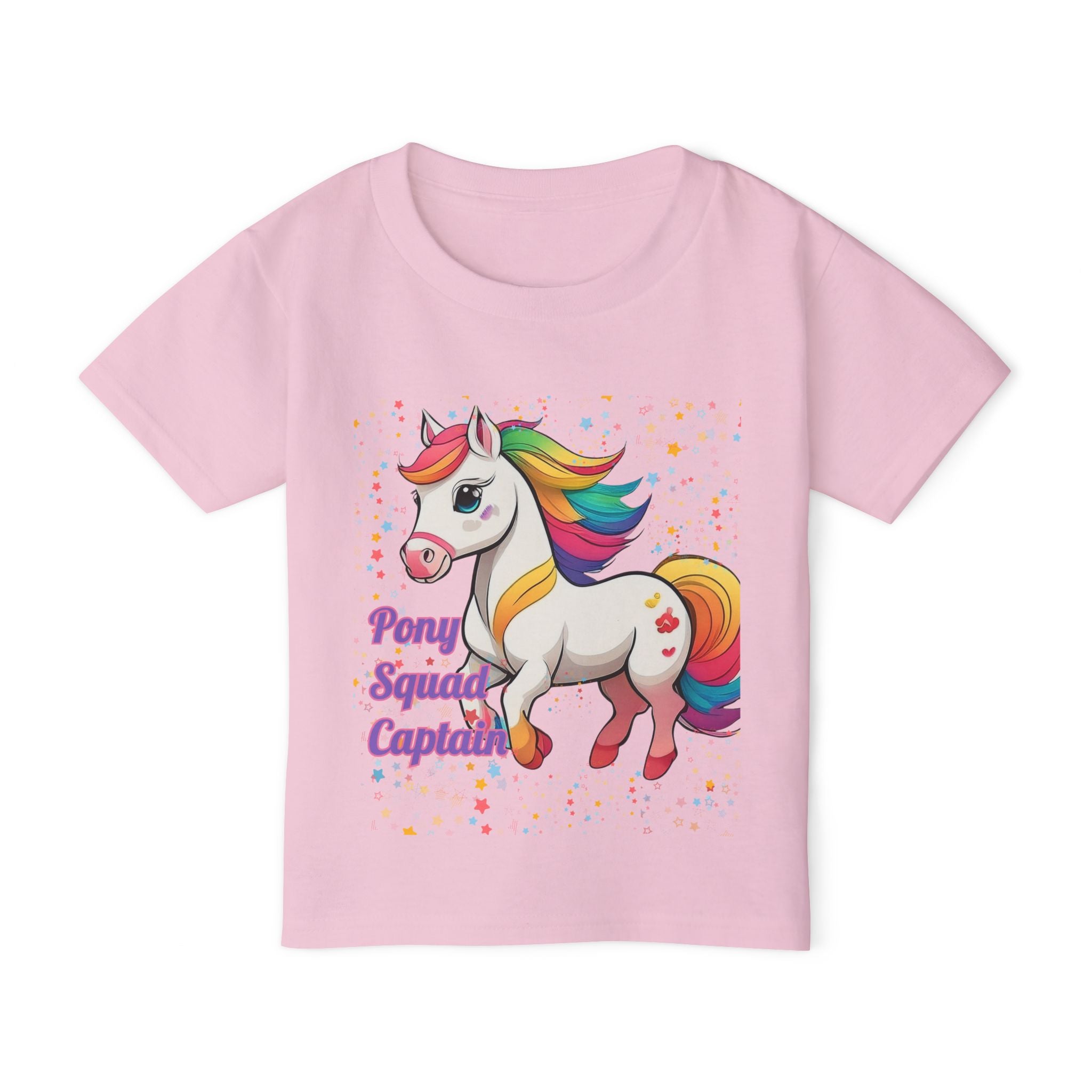 Pony Squad Captain Toddler T-shirt | Rainbow Unicorn Kids Tee