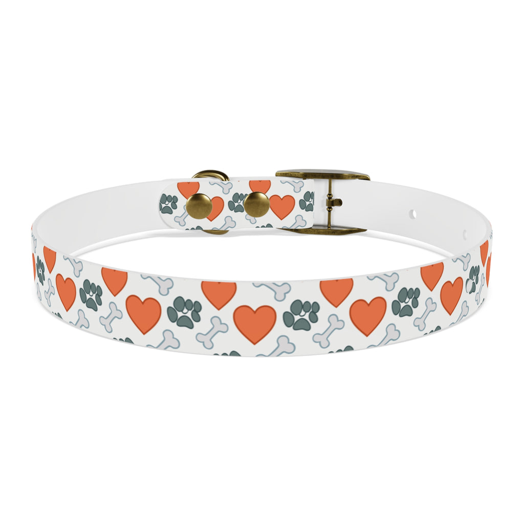 Dog Collar — Heart, Paw & Bone Pattern Collar