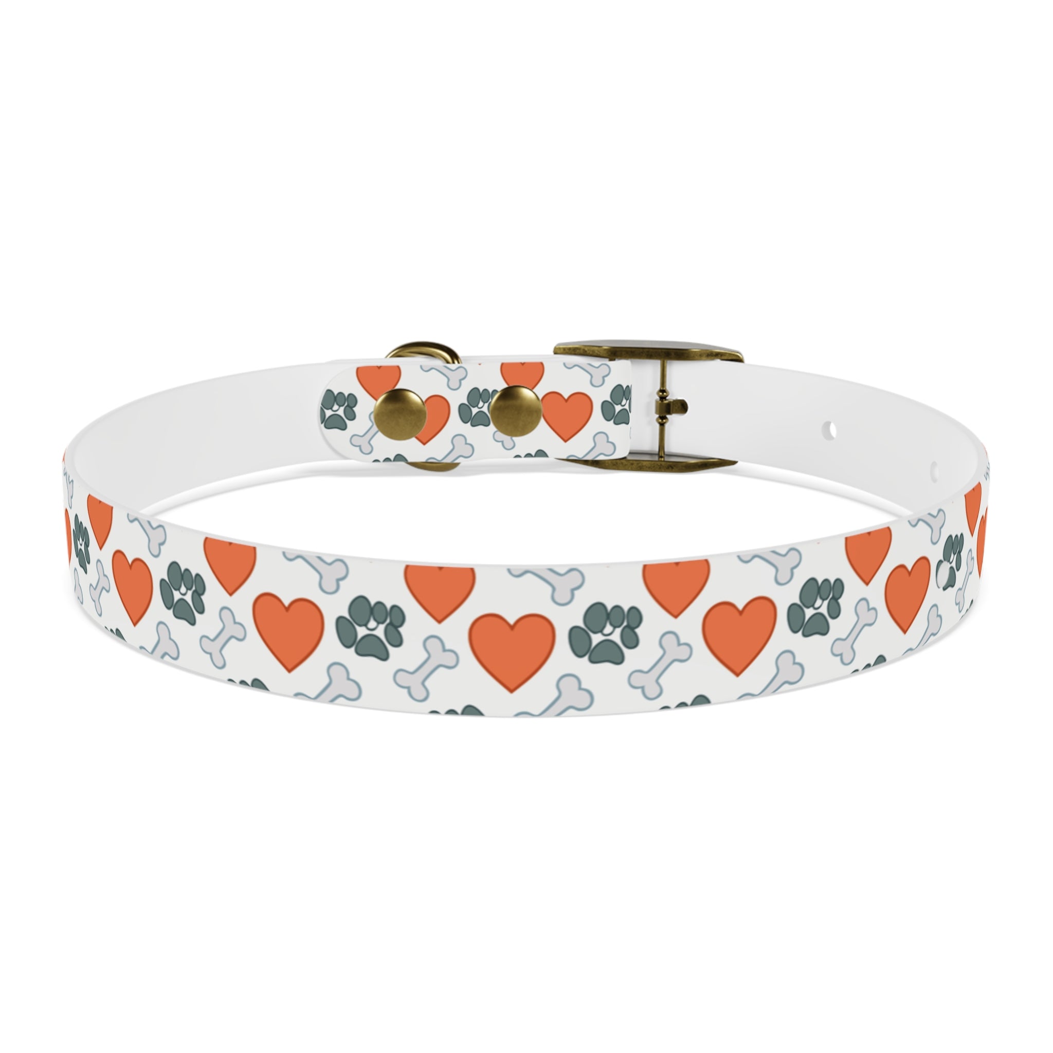 Dog Collar — Heart, Paw & Bone Pattern Collar