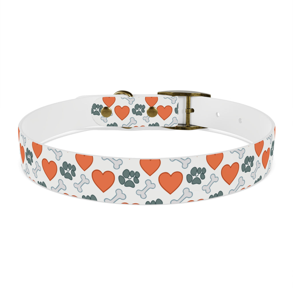 Dog Collar — Heart, Paw & Bone Pattern Collar