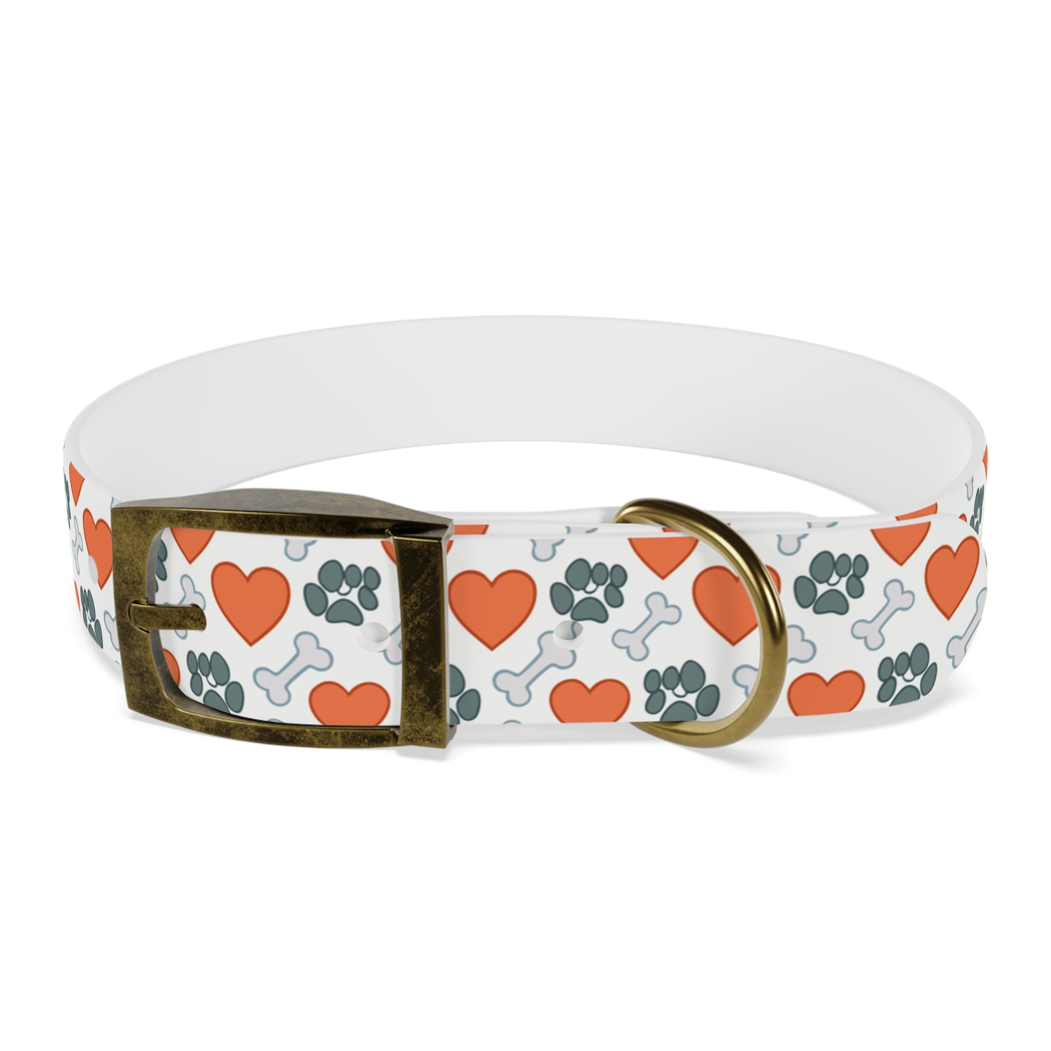 Dog Collar — Heart, Paw & Bone Pattern Collar