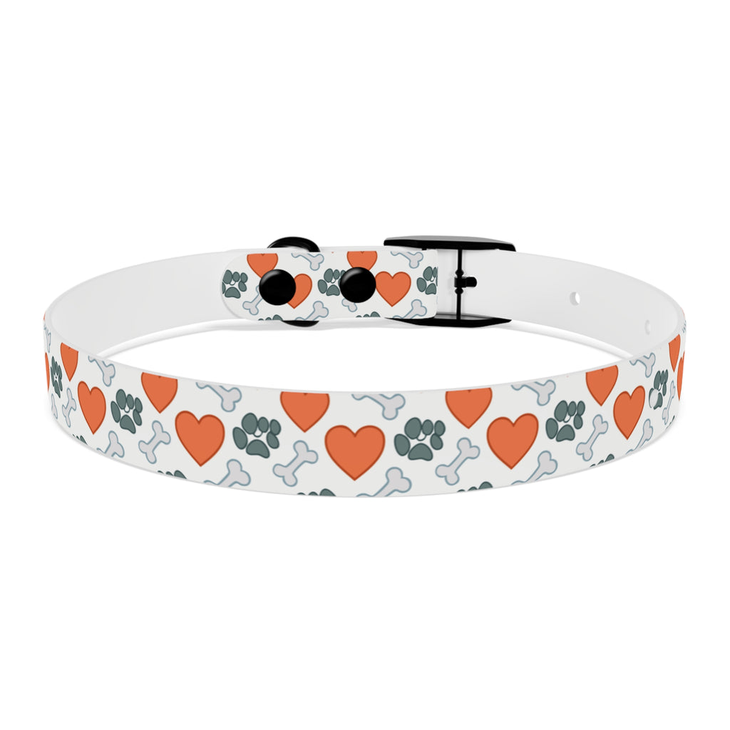 Dog Collar — Heart, Paw & Bone Pattern Collar