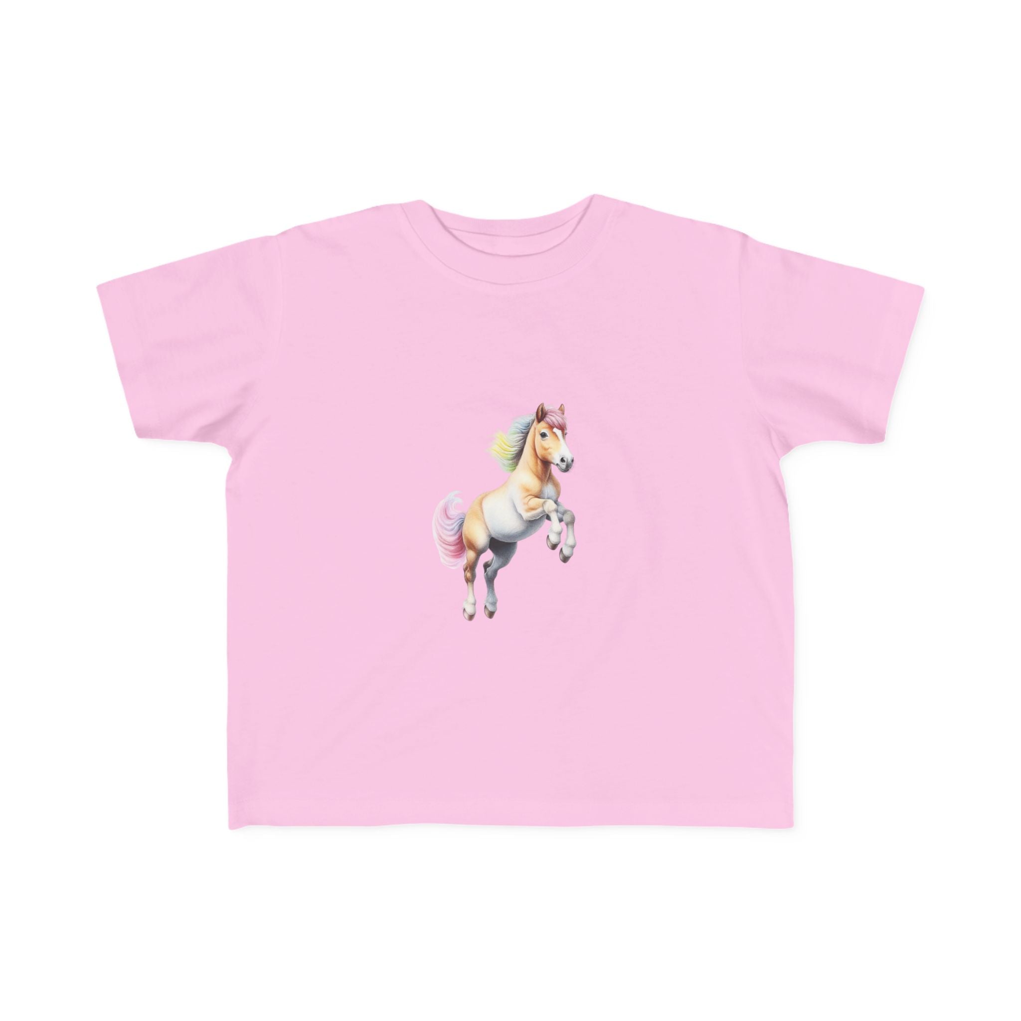 Personalizable Pastel Rainbow Magical Horse Tee for 2-6 Year Olds