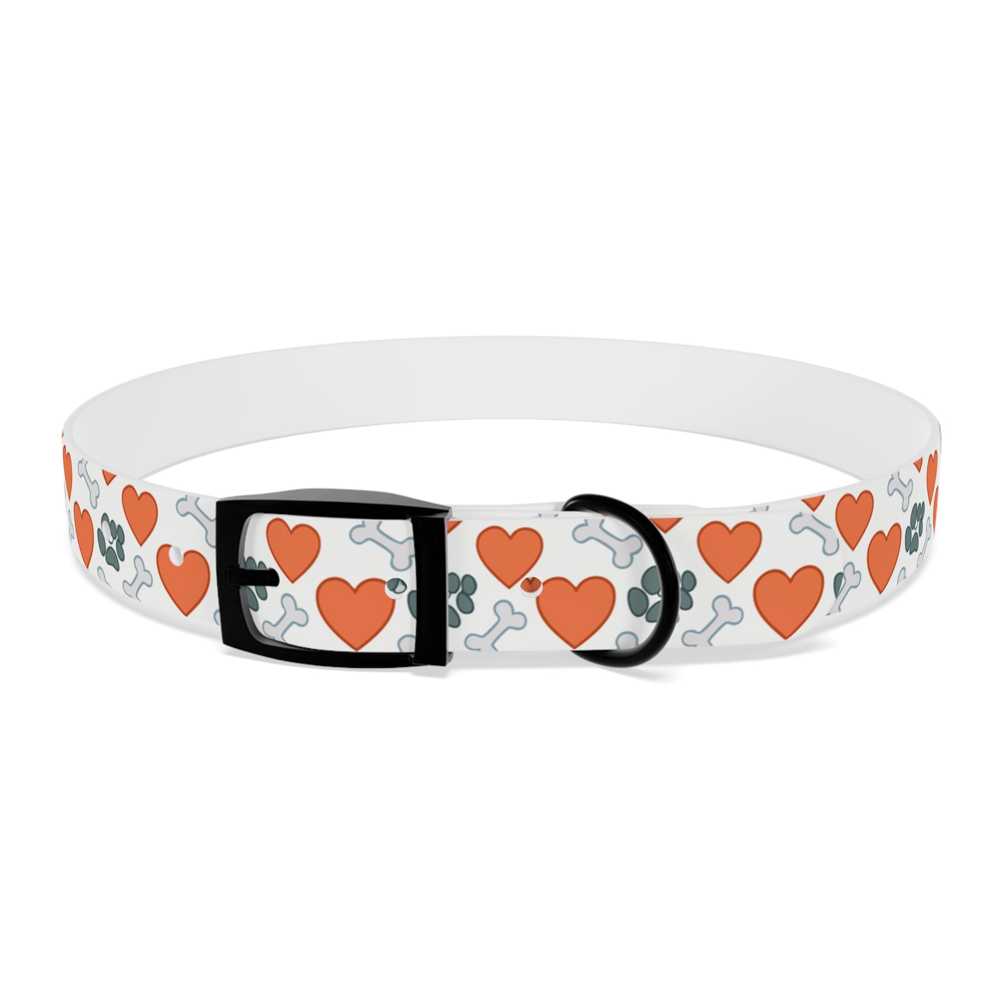 Dog Collar — Heart, Paw & Bone Pattern Collar