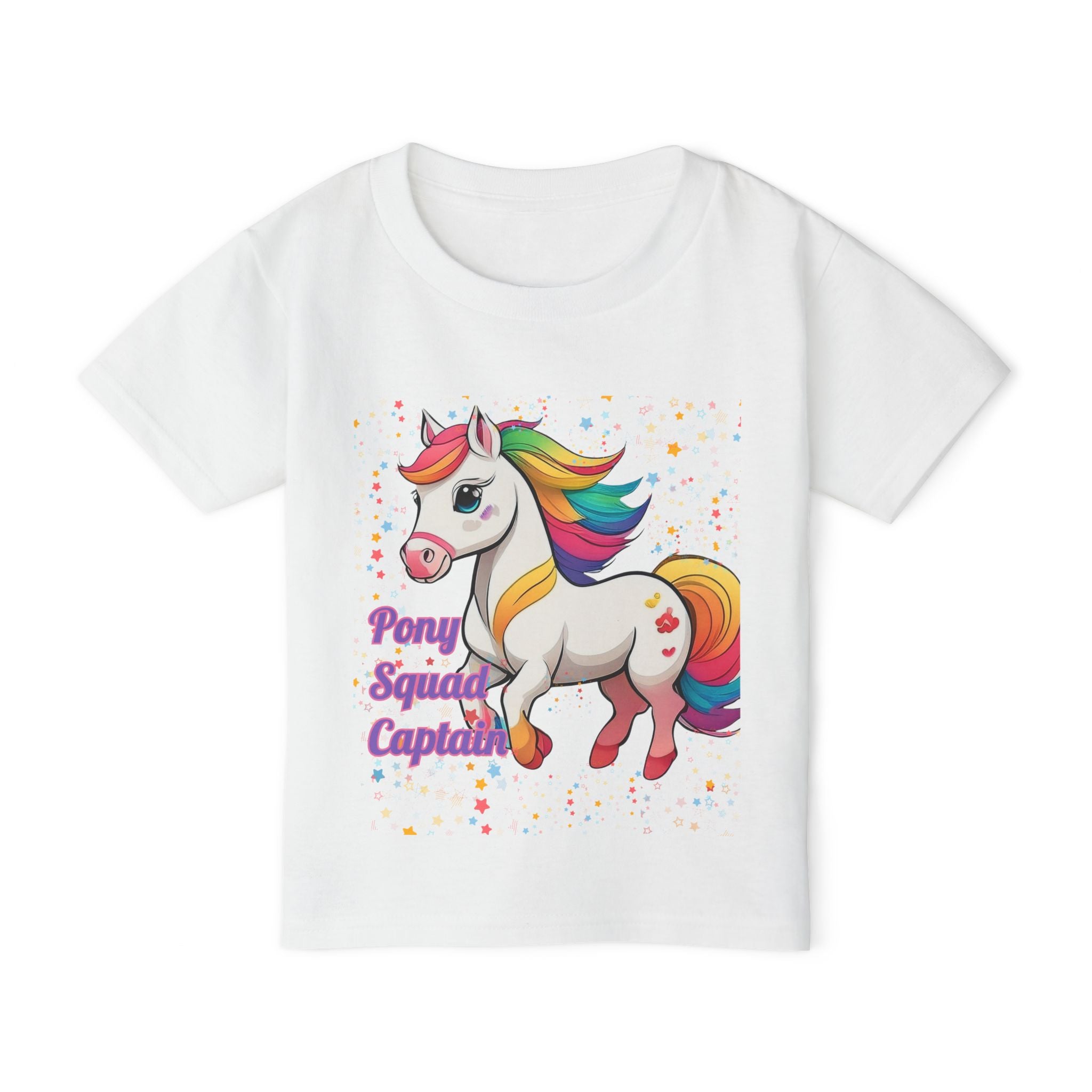 Pony Squad Captain Toddler T-shirt | Rainbow Unicorn Kids Tee
