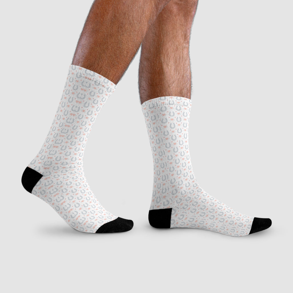 Pastel Rainbow Pattern Crew Socks | Sublimation Socks