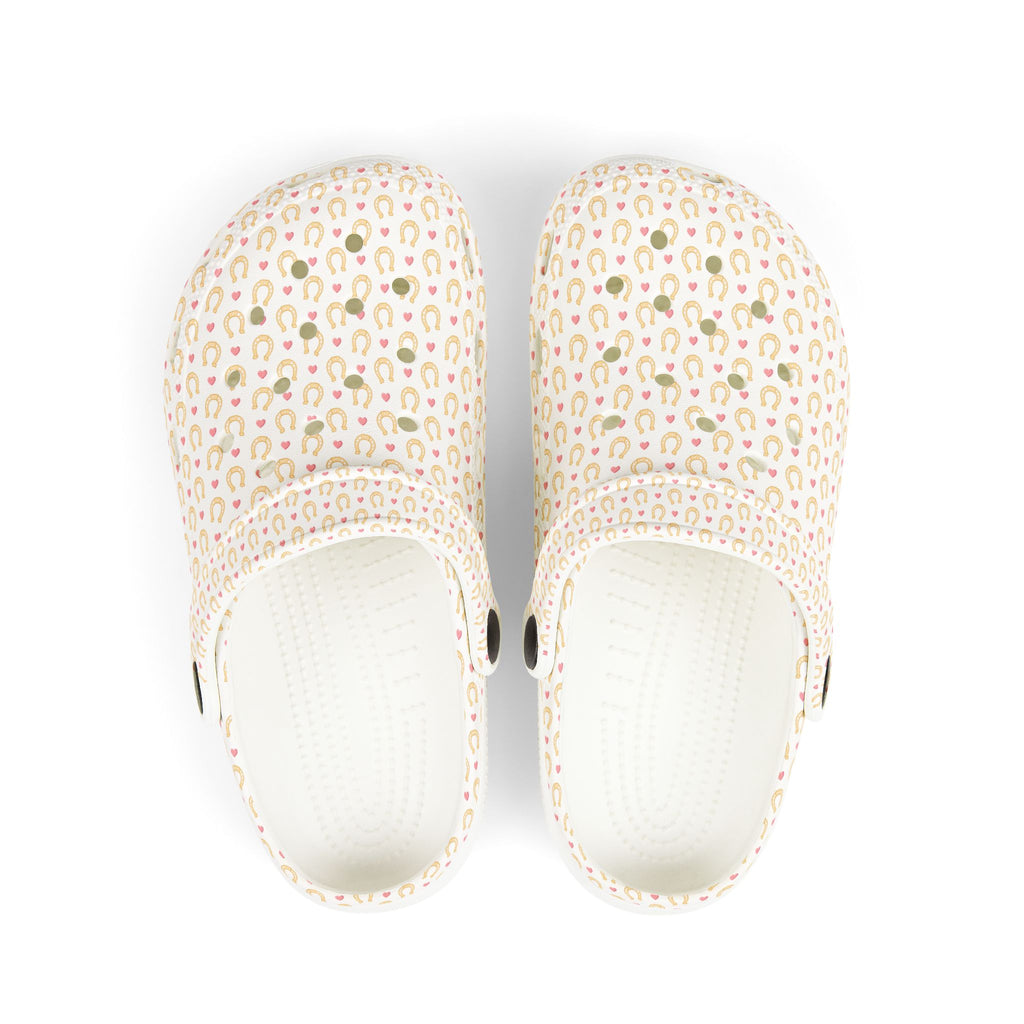 Kids Rainbow Heart Foam Clogs —Personalisable Pink EVA Slip-On Sandals