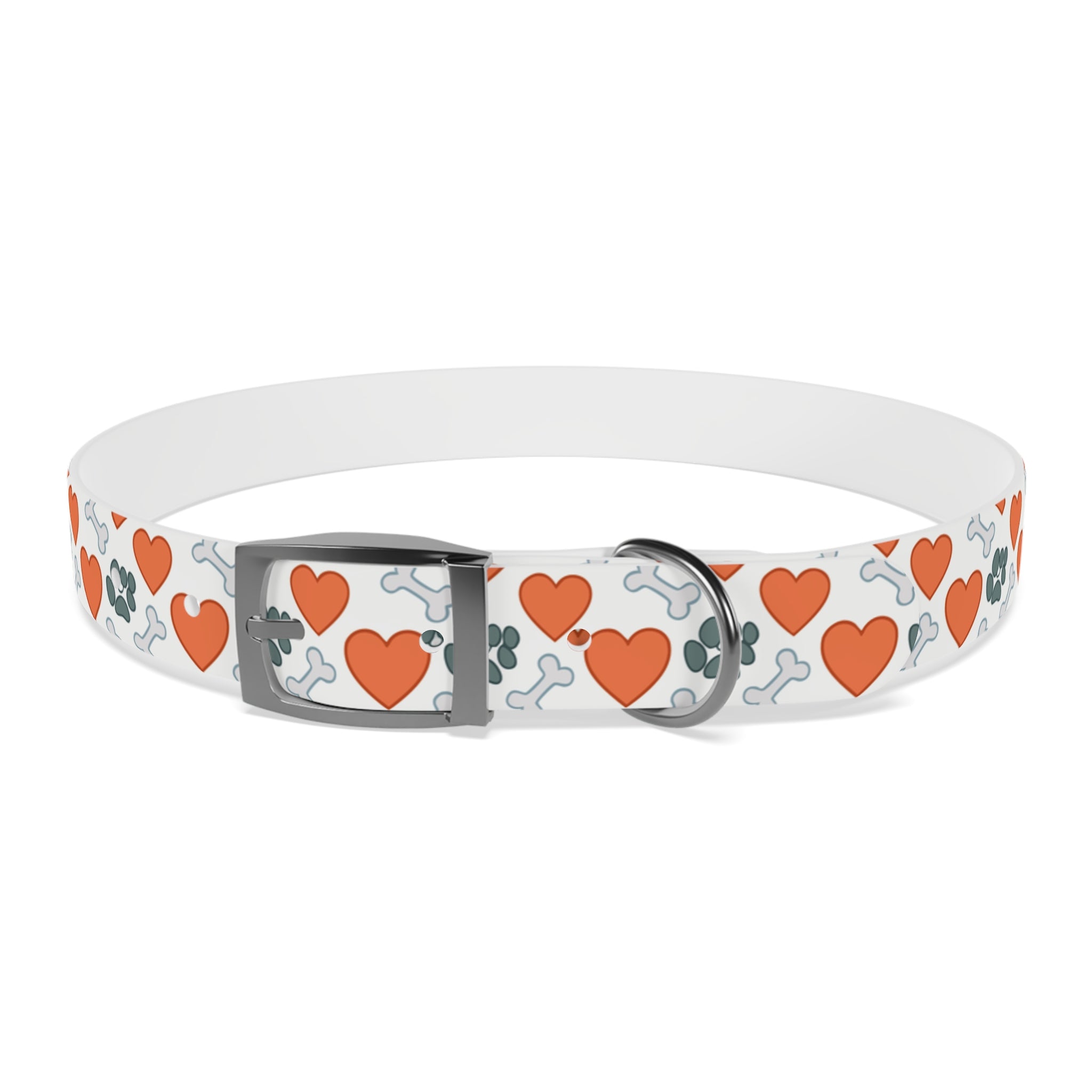 Dog Collar — Heart, Paw & Bone Pattern Collar