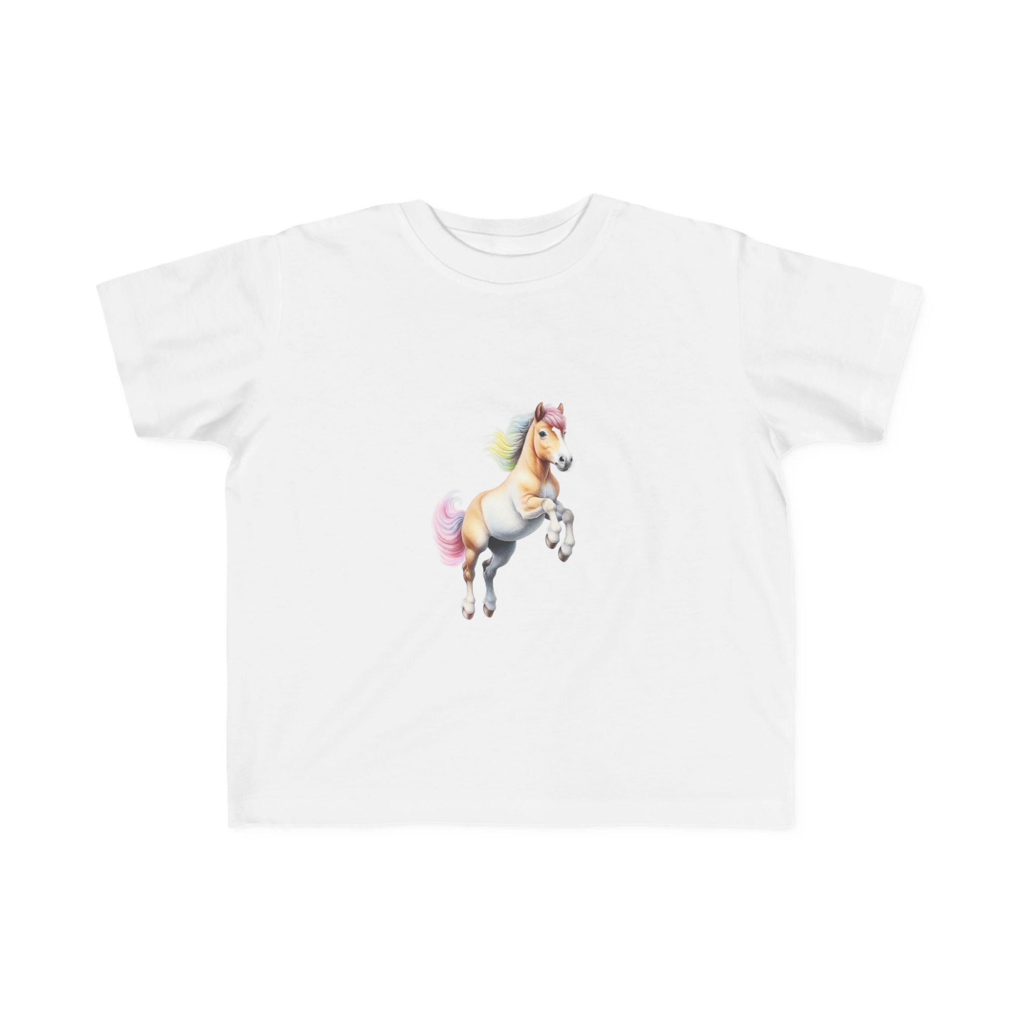 Personalizable Pastel Rainbow Magical Horse Tee for 2-6 Year Olds