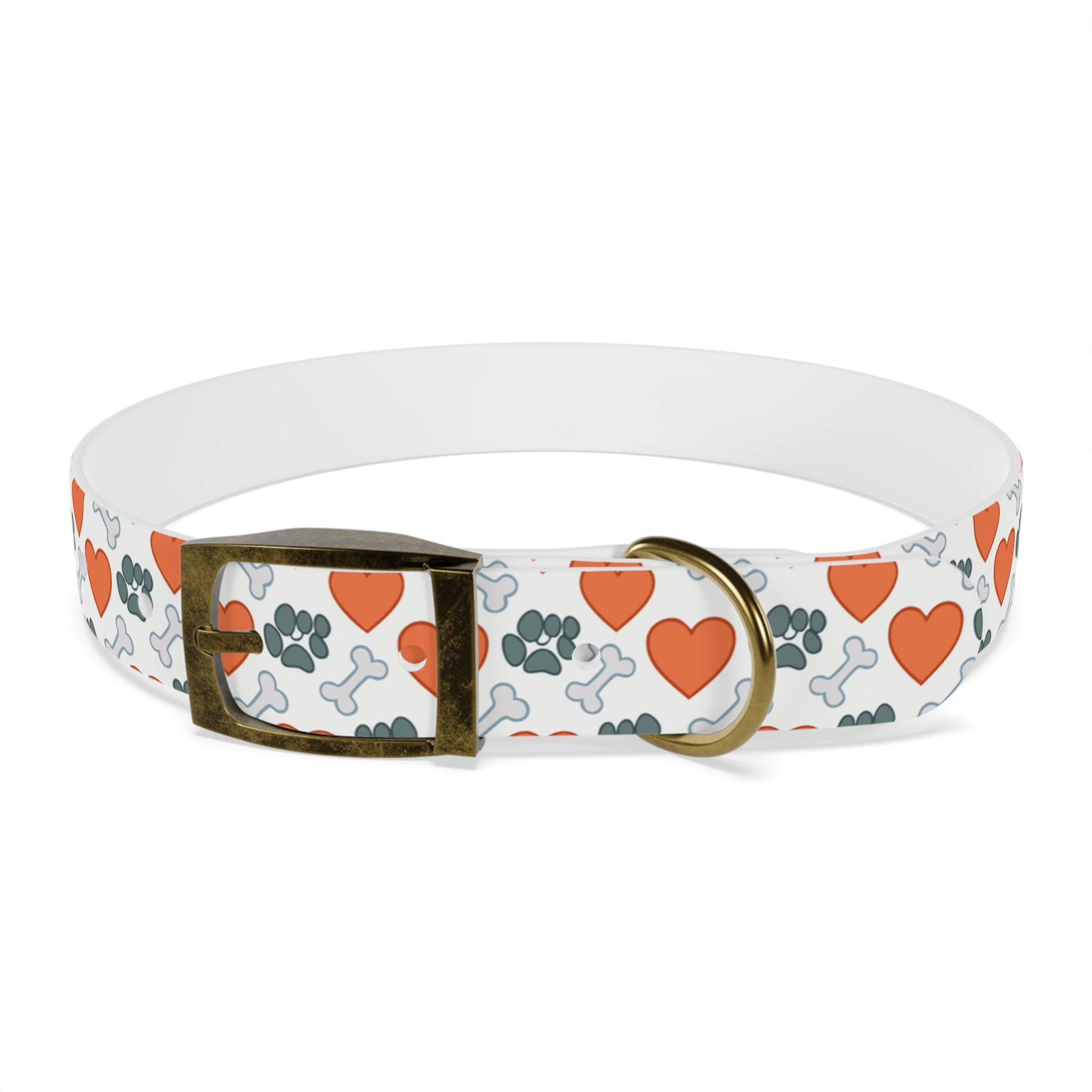 Dog Collar — Heart, Paw & Bone Pattern Collar