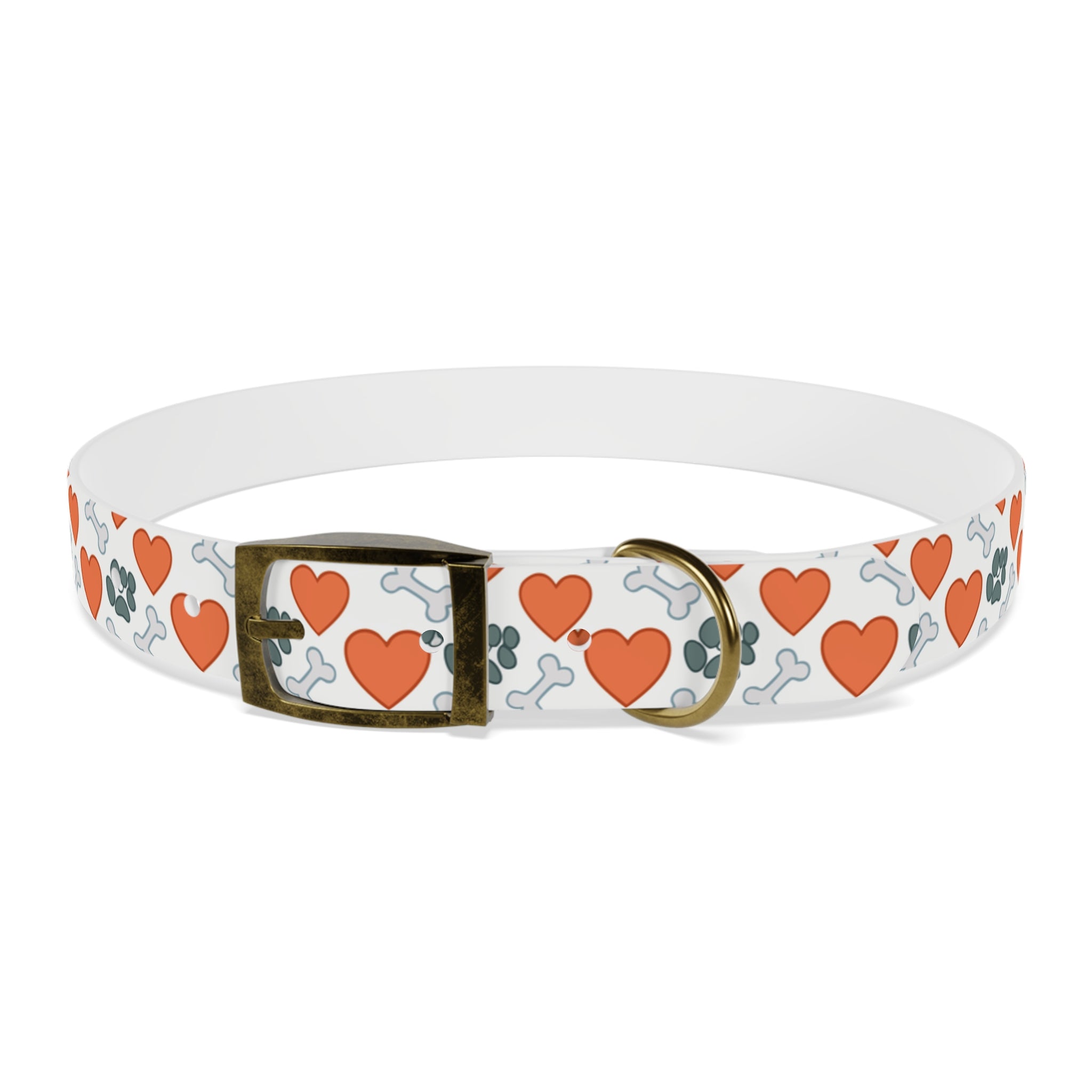 Dog Collar — Heart, Paw & Bone Pattern Collar