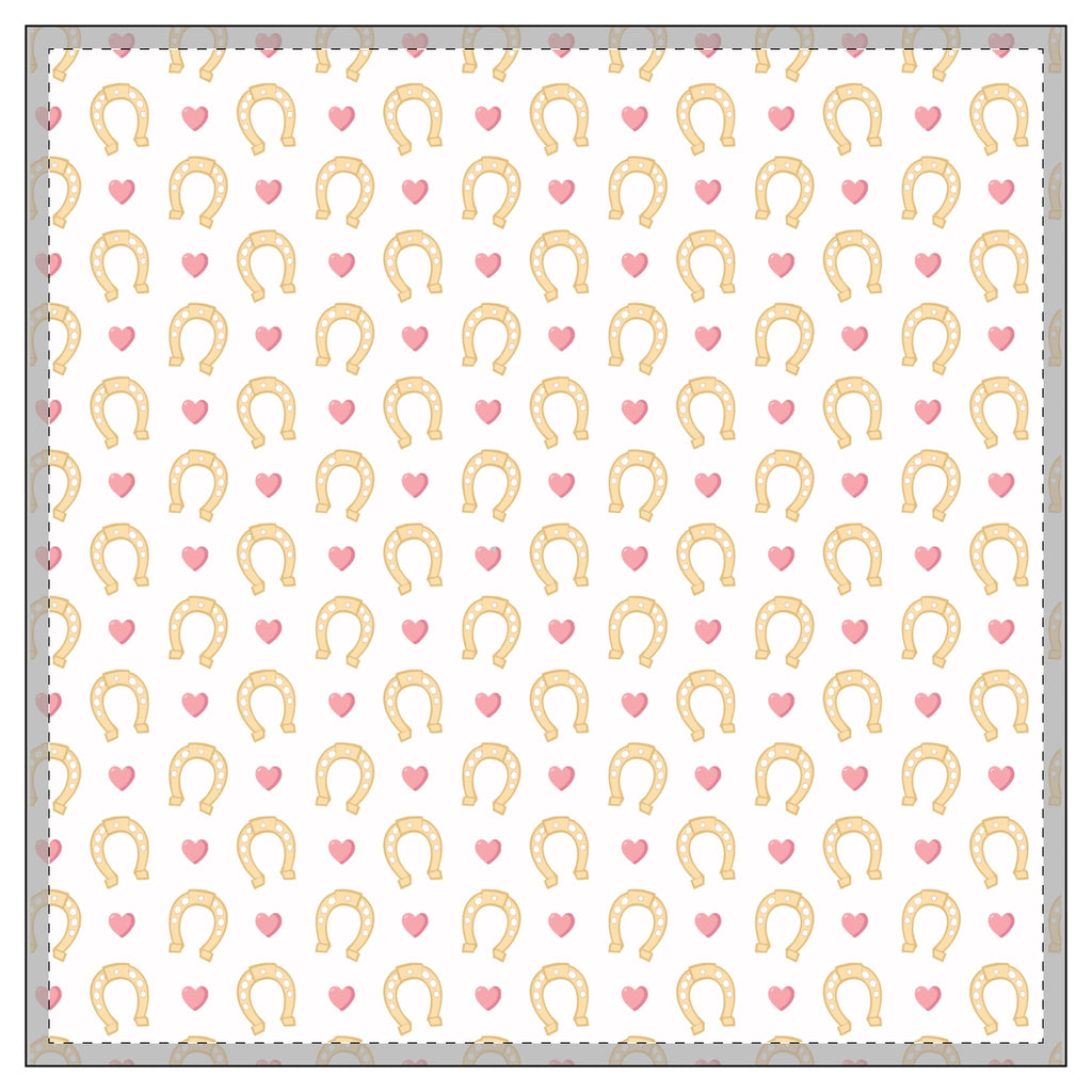 Pink Horseshoe Pattern Cotton Duvet Cover — Lucky Love Nursery Bedding