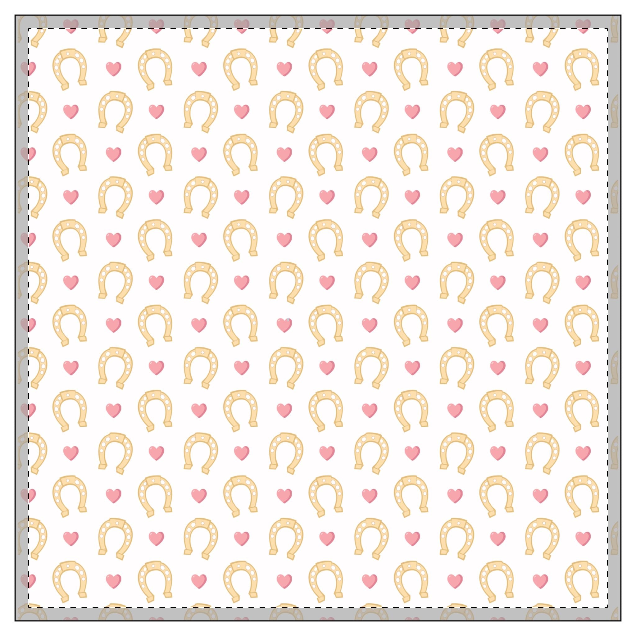 Pink Horseshoe Pattern Cotton Duvet Cover — Lucky Love Nursery Bedding