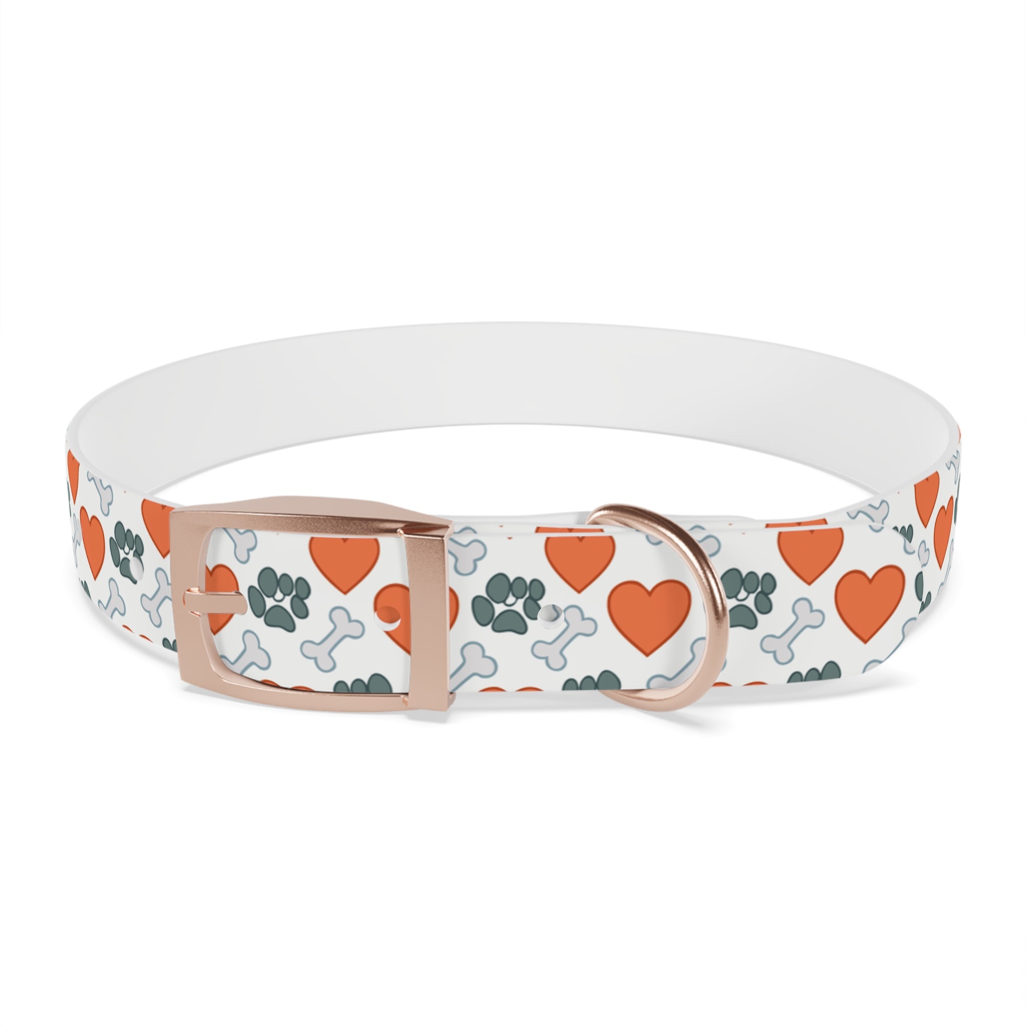 Dog Collar — Heart, Paw & Bone Pattern Collar