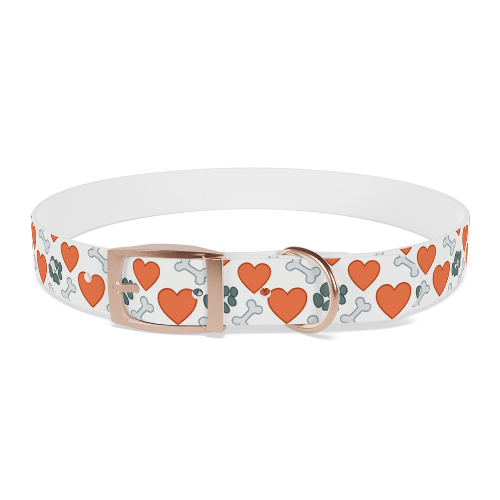 Dog Collar — Heart, Paw & Bone Pattern Collar