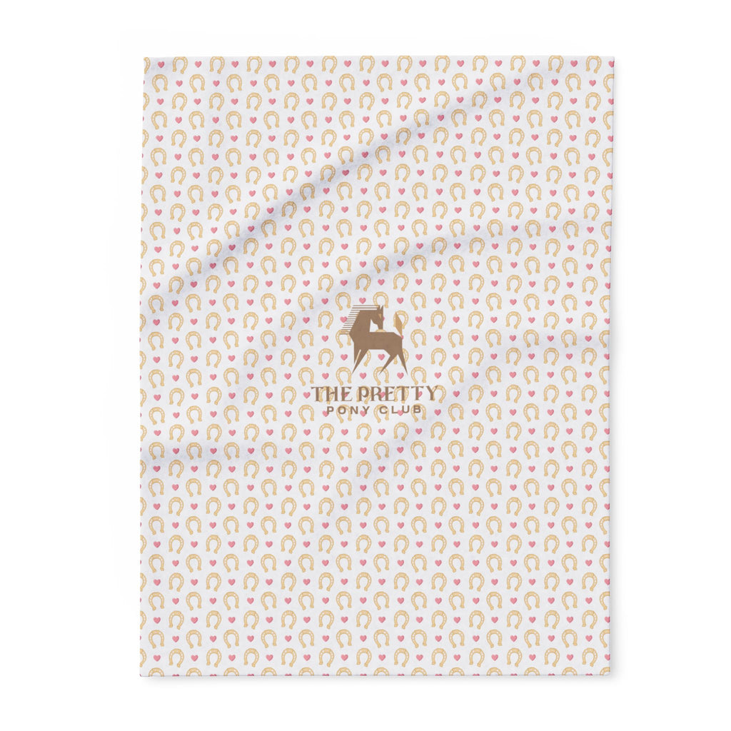 Hearts & Horse-shoe Arctic Fleece Blanket for Cozy Comfort