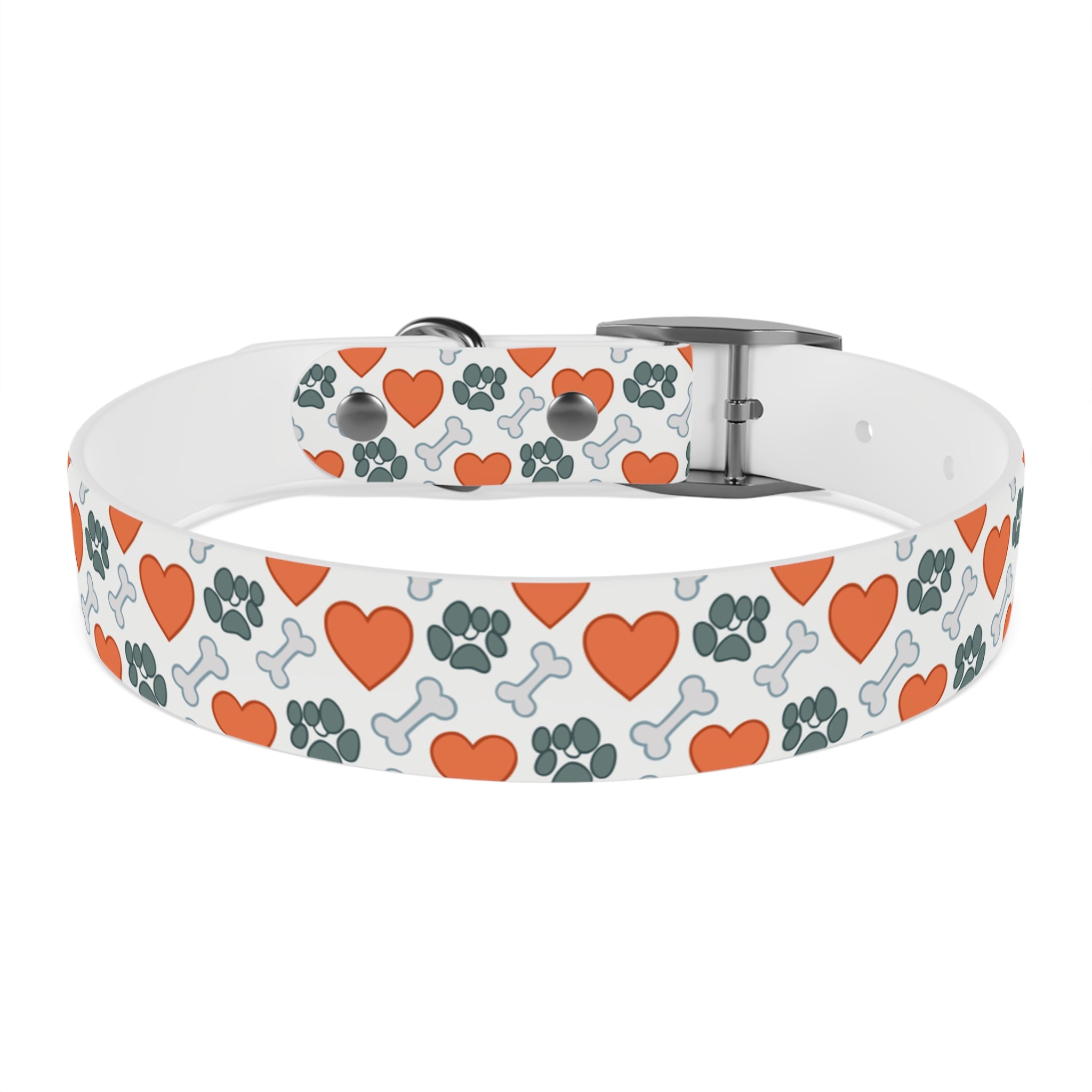 Dog Collar — Heart, Paw & Bone Pattern Collar
