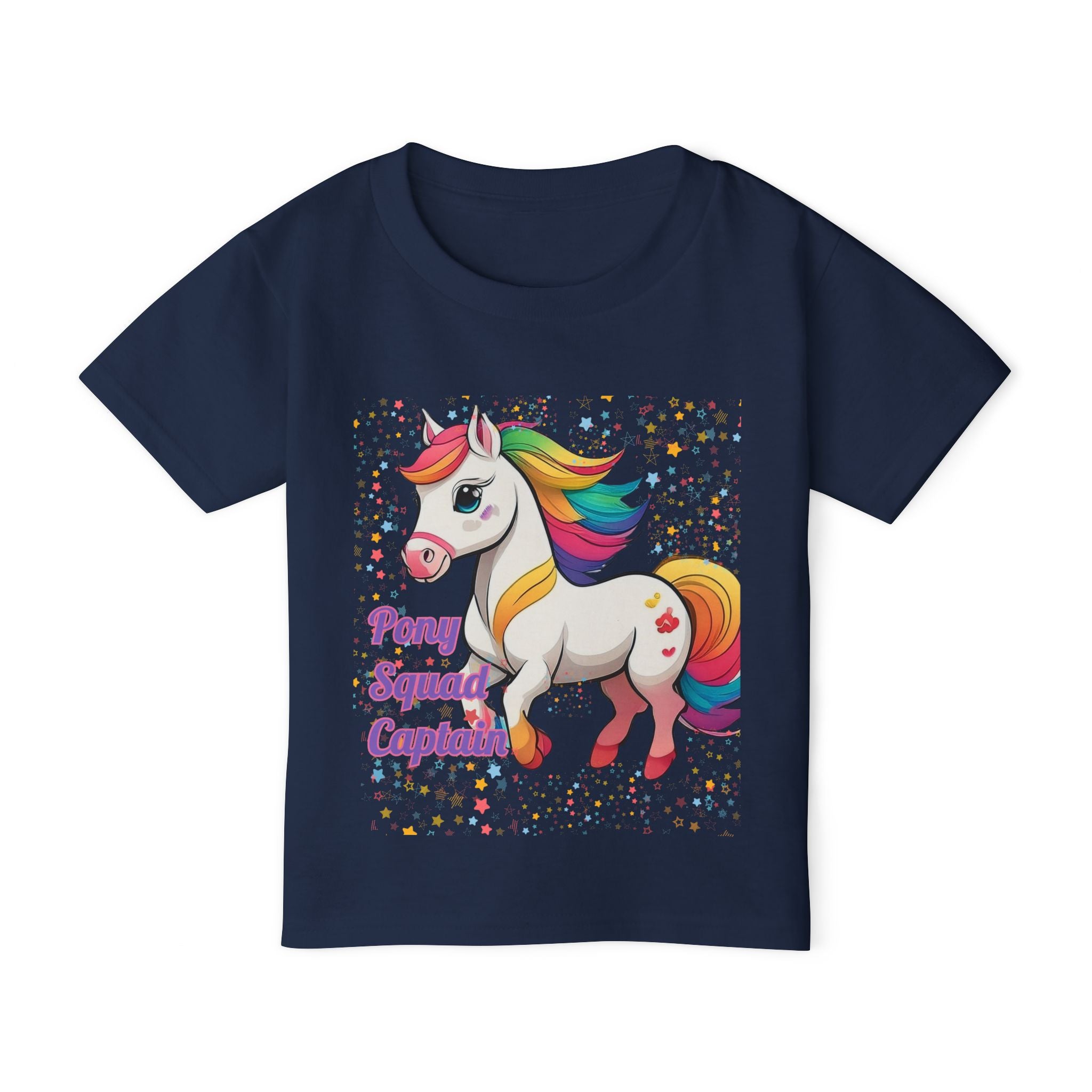 Pony Squad Captain Toddler T-shirt | Rainbow Unicorn Kids Tee