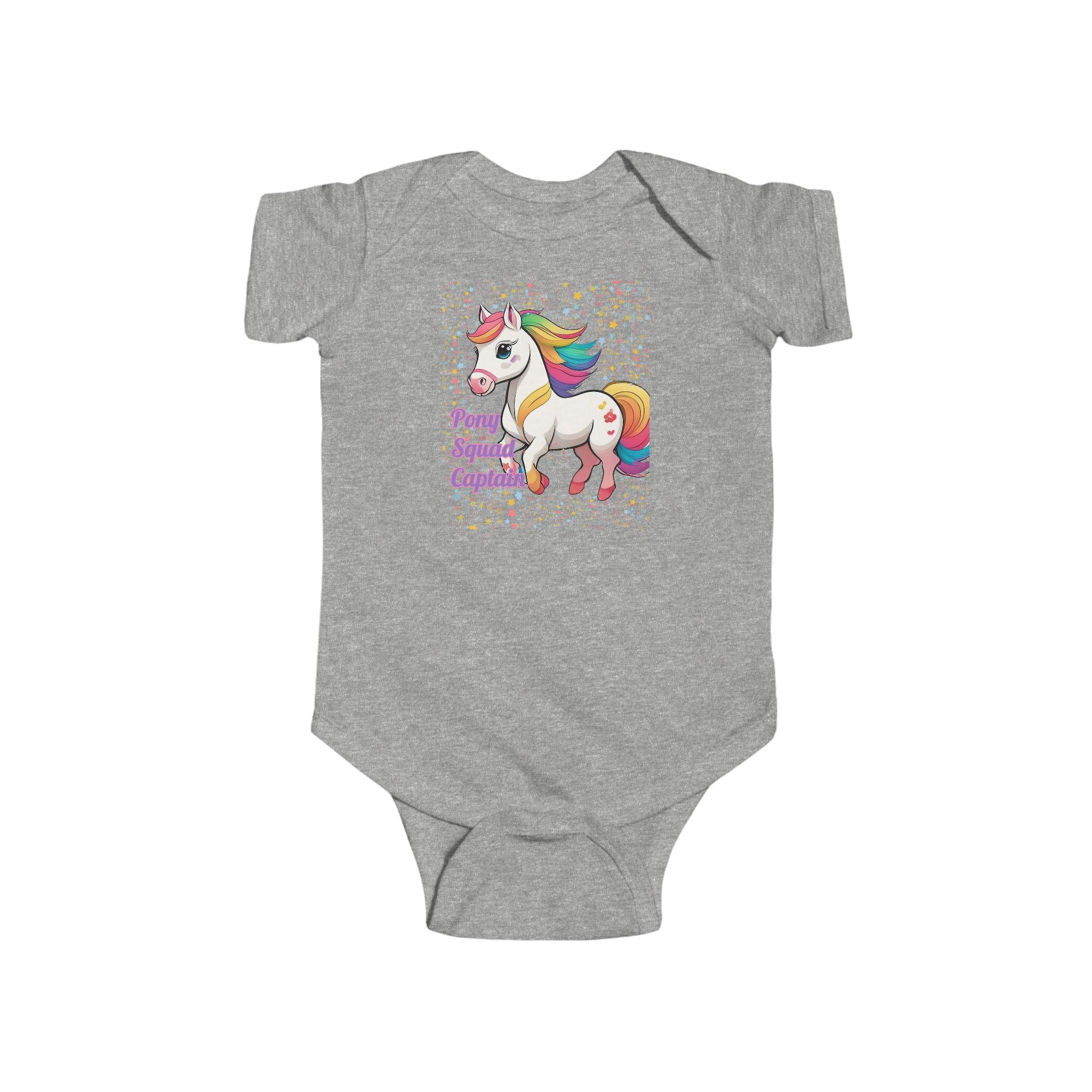 Rainbow Magical Baby Bodysuit | 'Pony Squad Captain' Baby Adorable Clothing