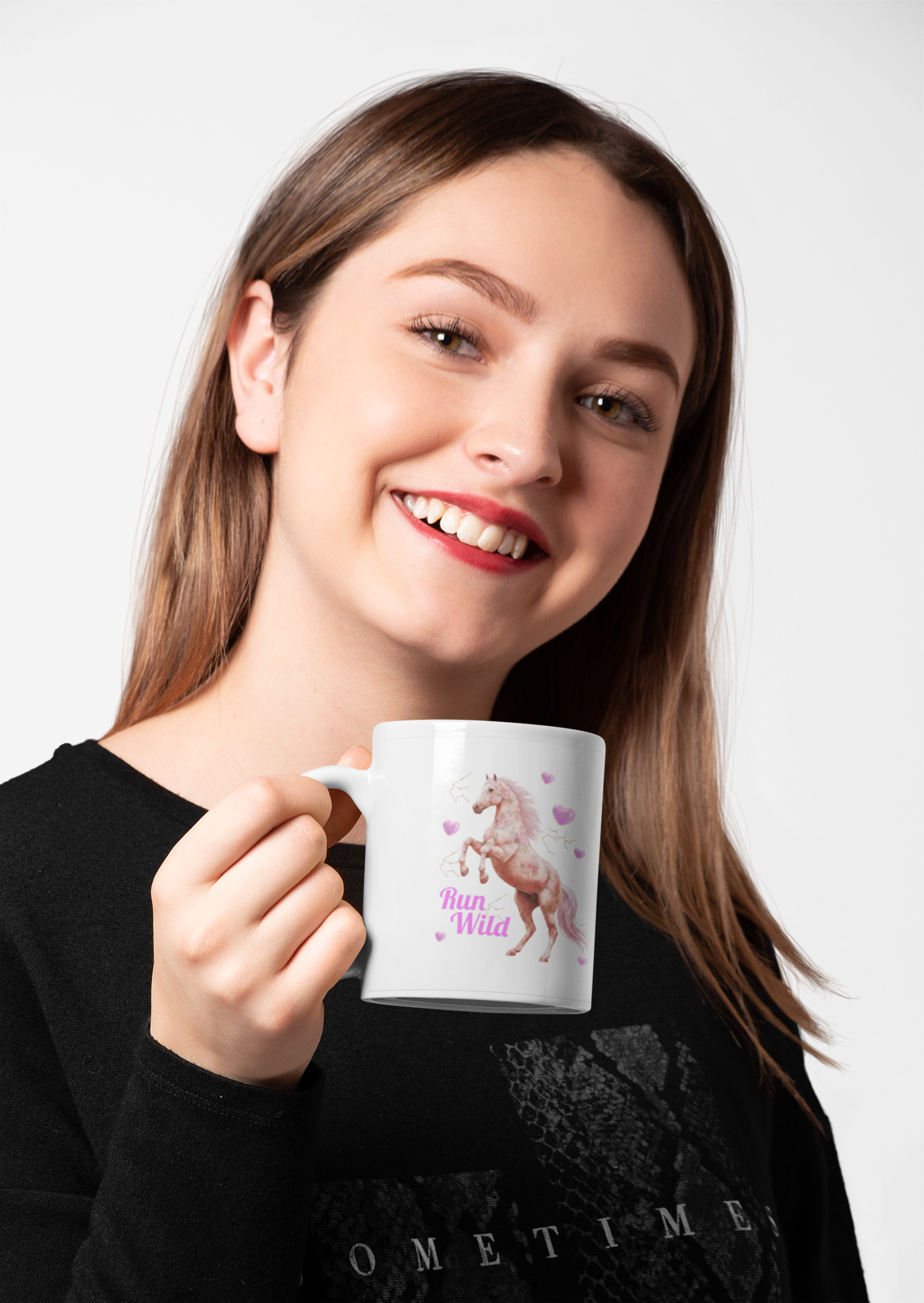 Kids Unicorn 'Run Wild' White Ceramic Mug, 11oz