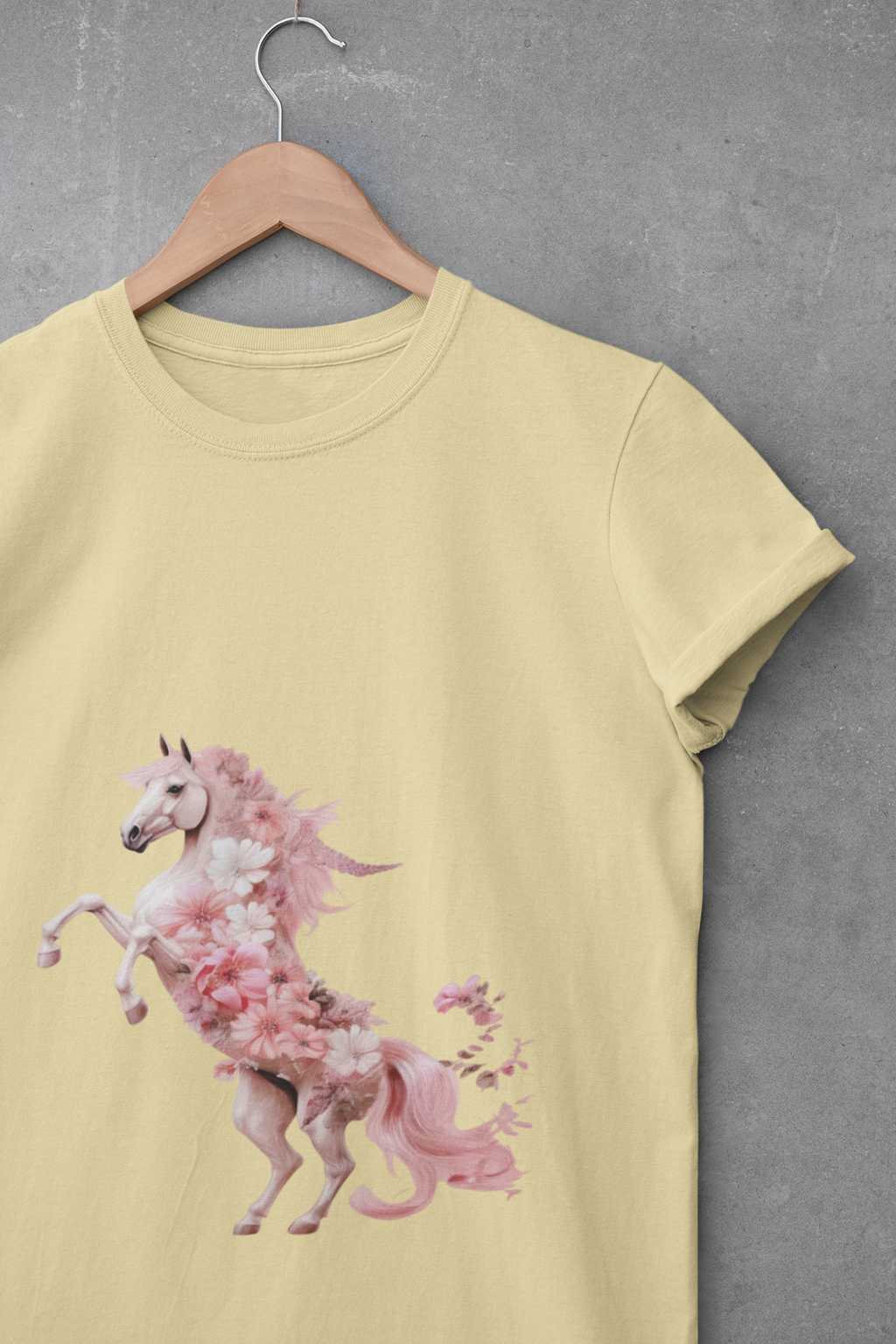 Kids Unicorn Flower Power T-Shirt in Pastel Shades for 3-14 years | Personalizable