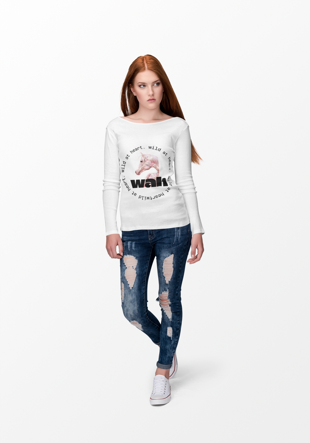 'Wild at Heart' Horse Long Sleeve Graphic Tee