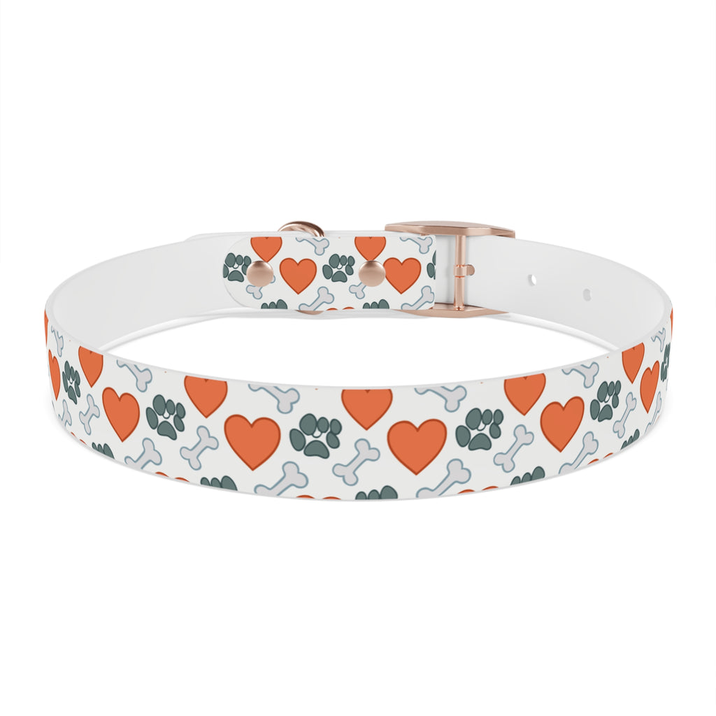 Dog Collar — Heart, Paw & Bone Pattern Collar