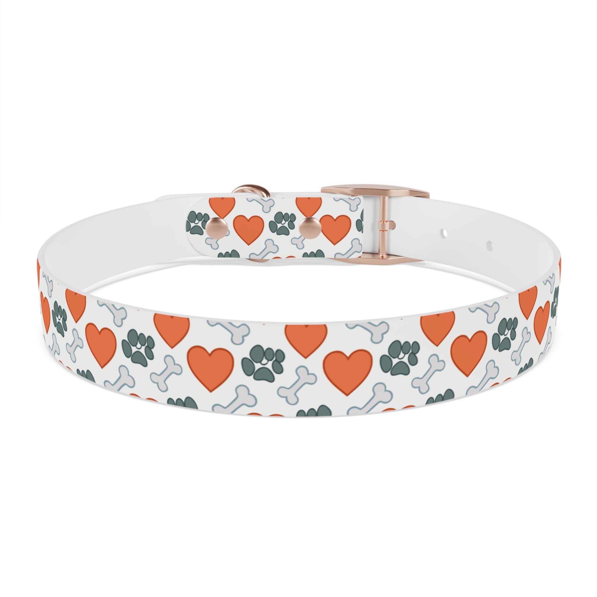 Dog Collar — Heart, Paw & Bone Pattern Collar