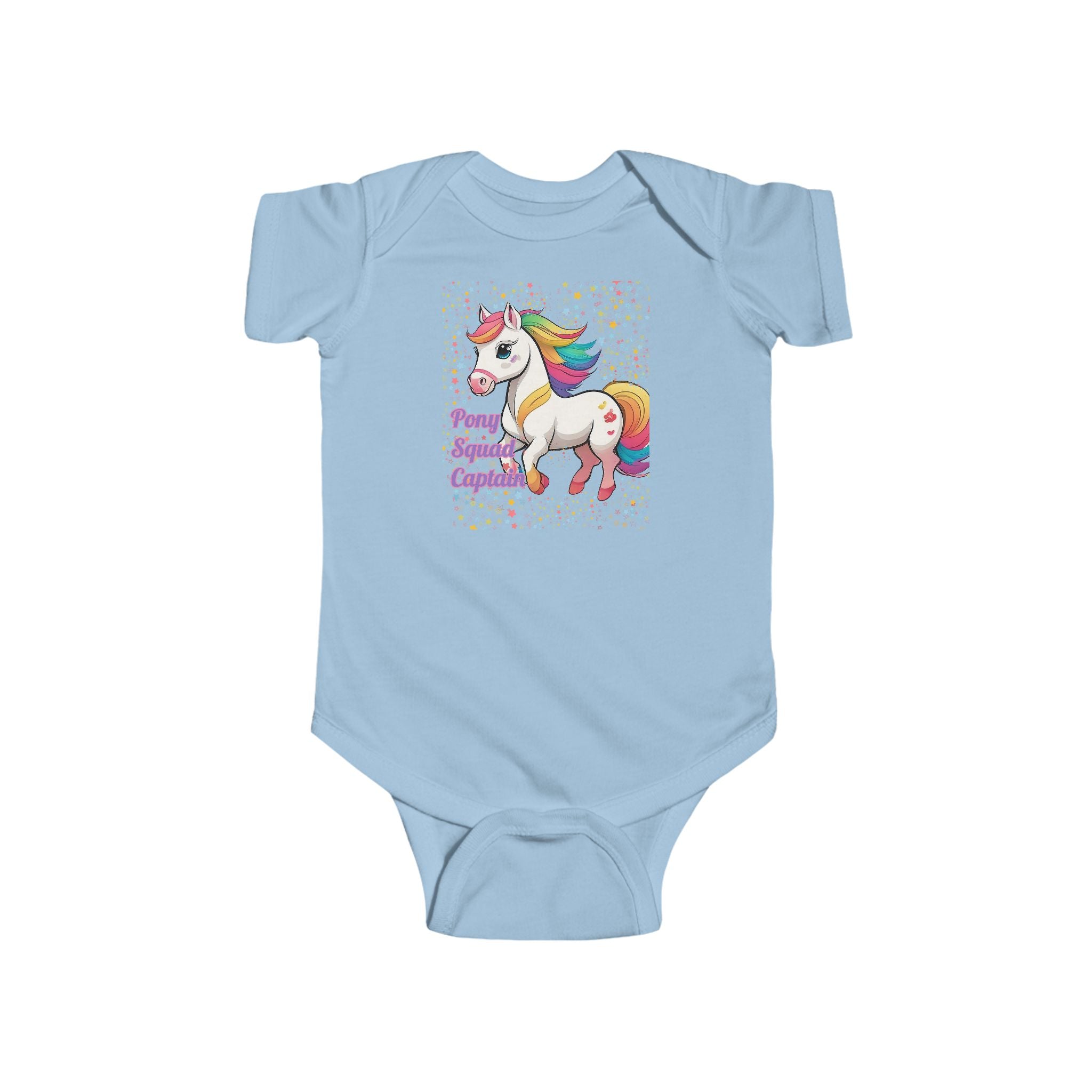 Rainbow Magical Baby Bodysuit | 'Pony Squad Captain' Baby Adorable Clothing