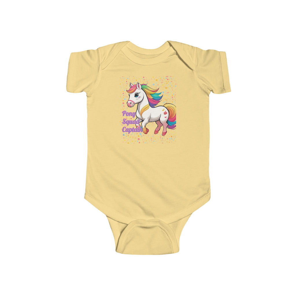 Rainbow Magical Baby Bodysuit | 'Pony Squad Captain' Baby Adorable Clothing