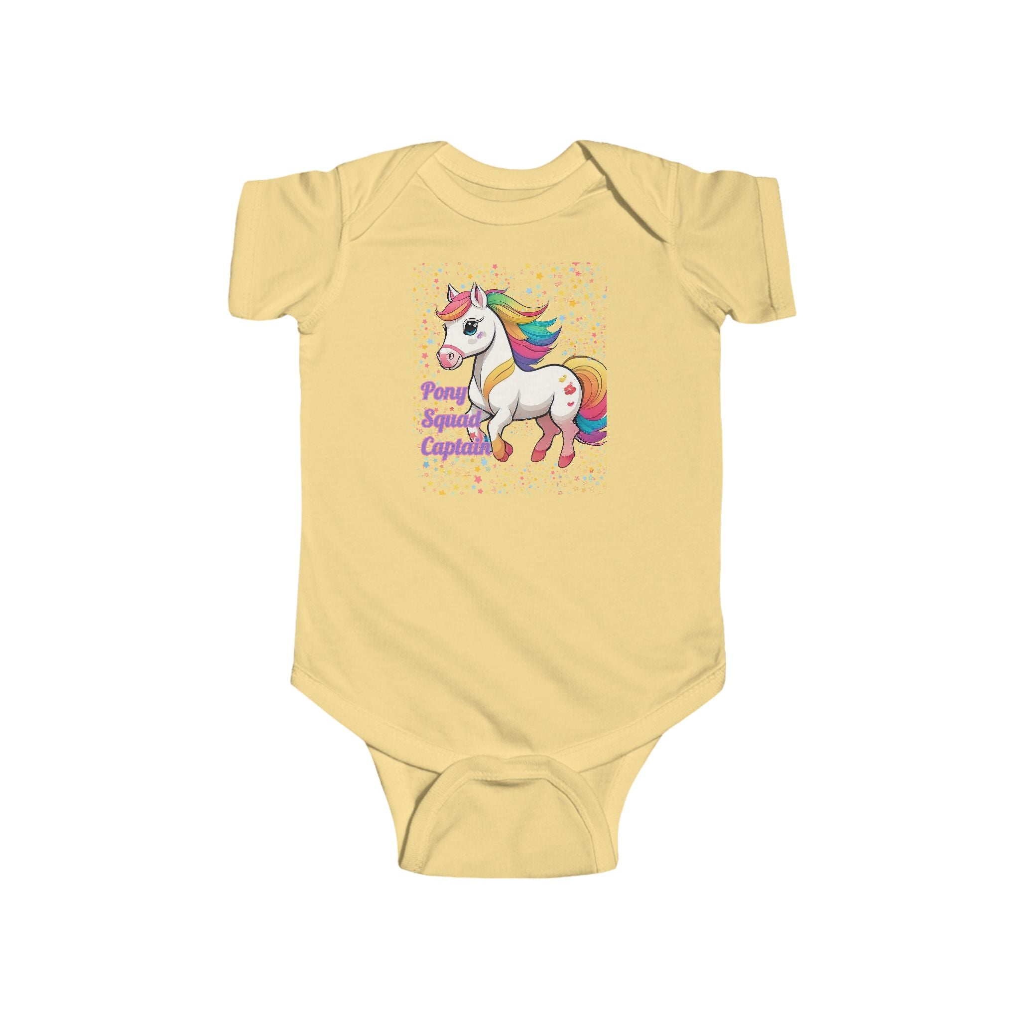 Rainbow Magical Baby Bodysuit | 'Pony Squad Captain' Baby Adorable Clothing