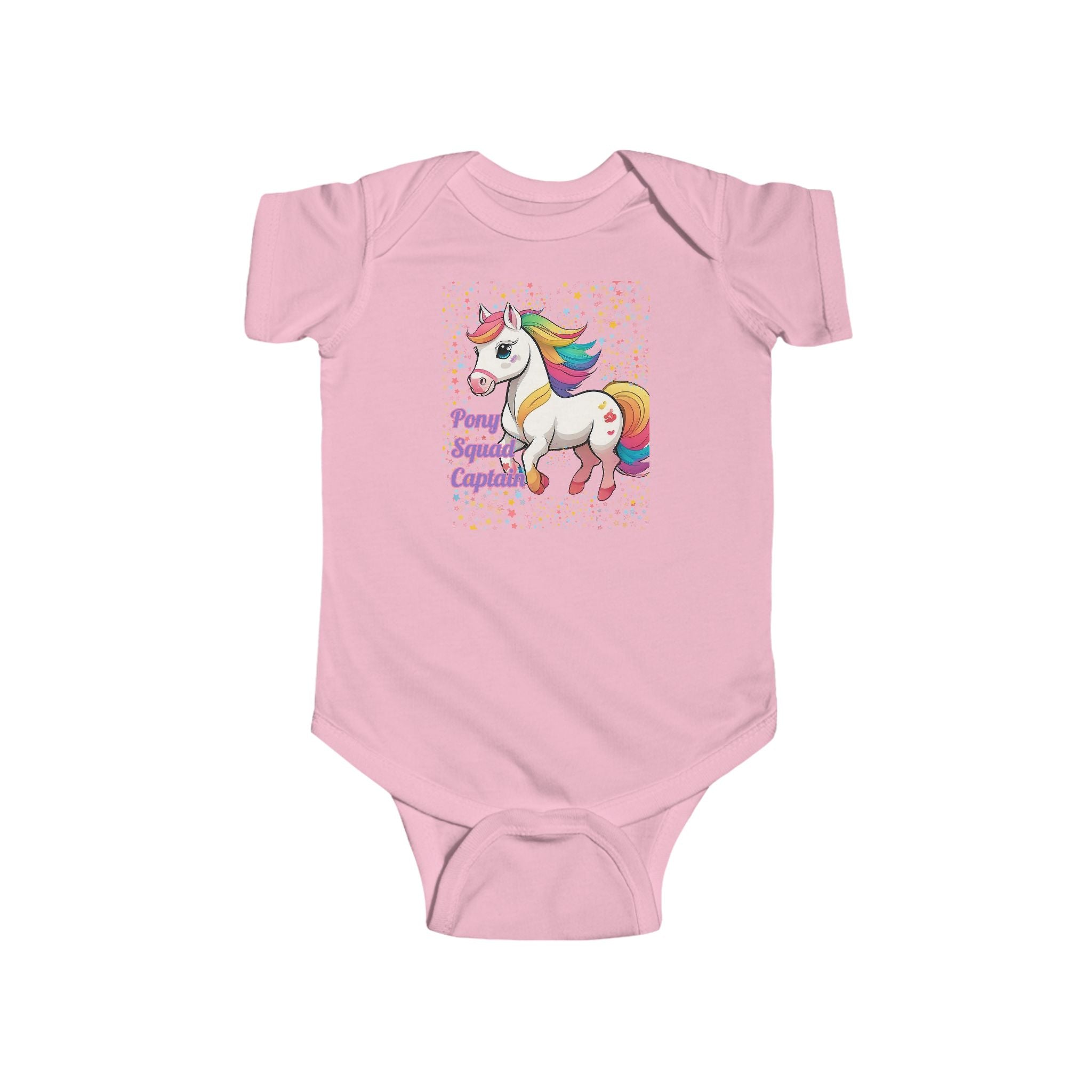 Rainbow Magical Baby Bodysuit | 'Pony Squad Captain' Baby Adorable Clothing