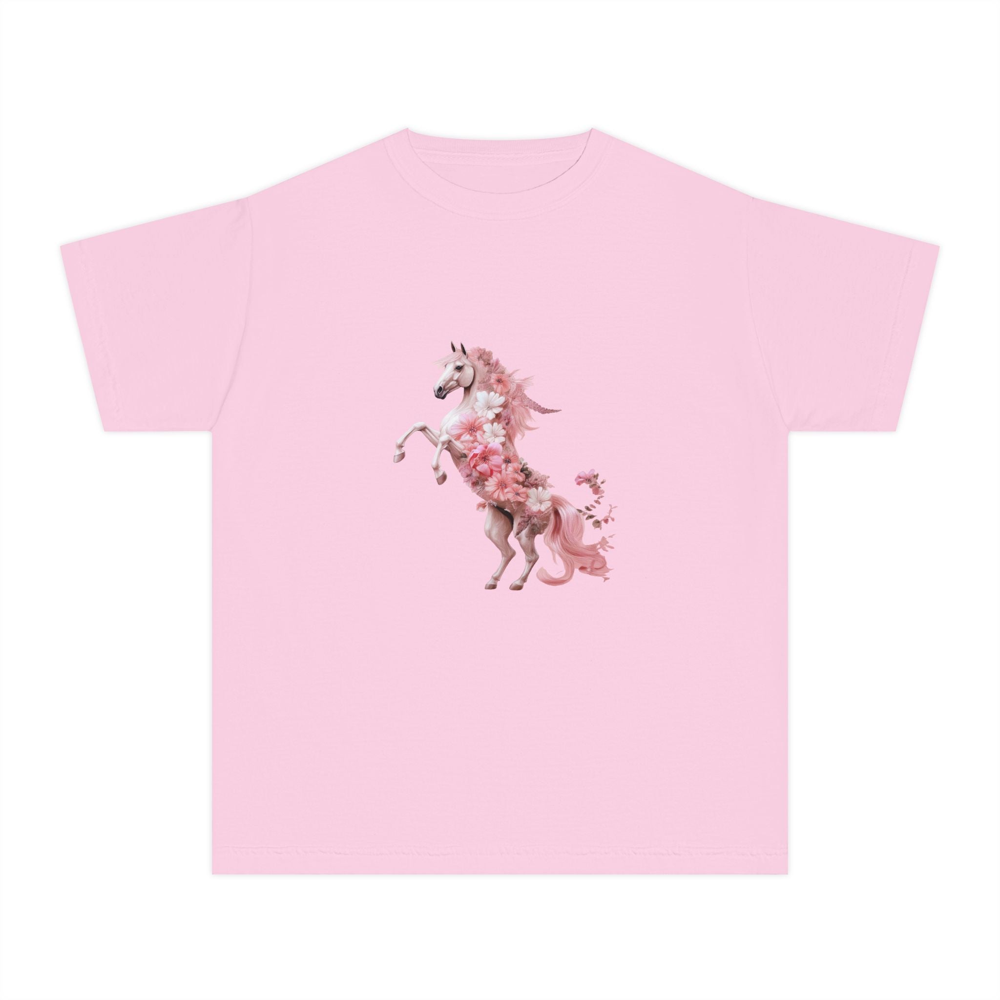 Kids Unicorn Flower Power T-Shirt in Pastel Shades for 3-14 years | Personalizable
