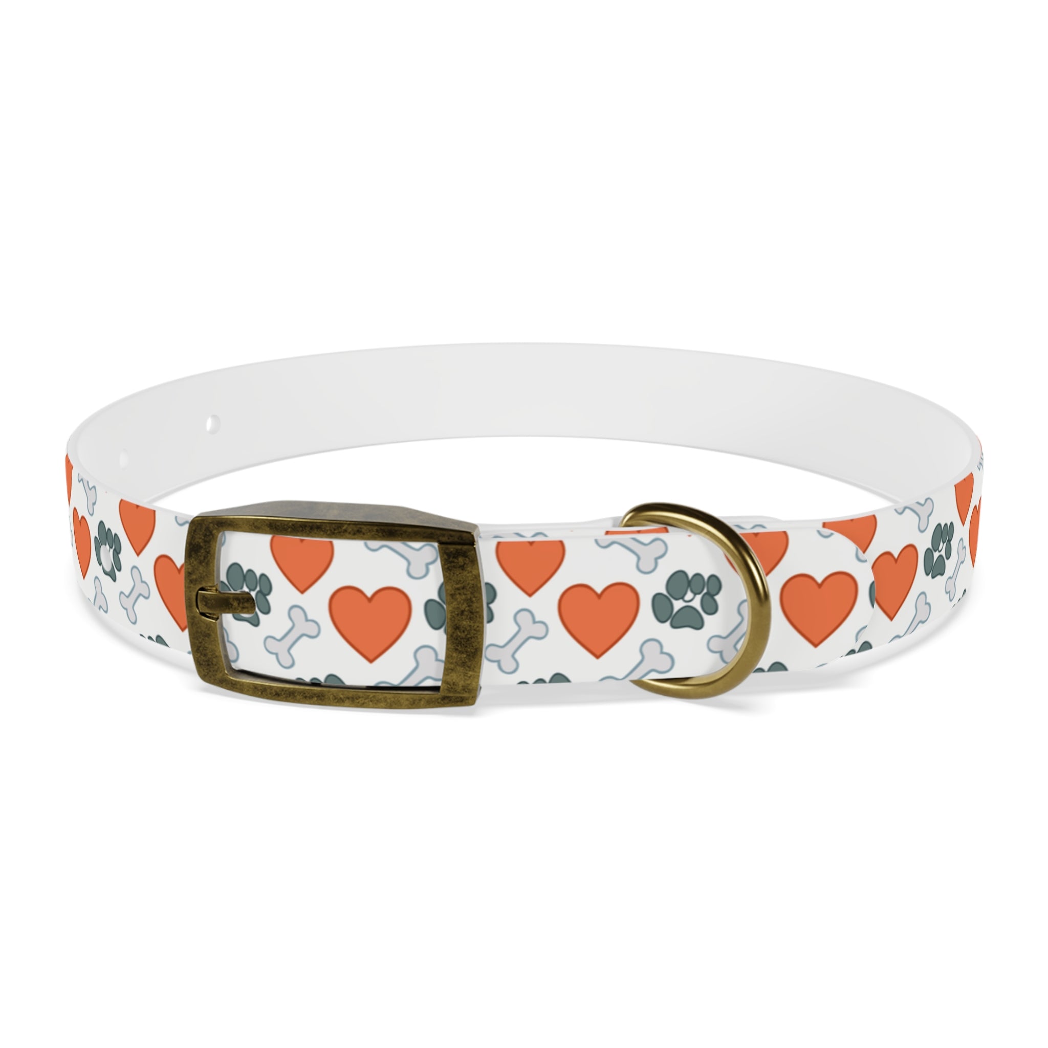 Dog Collar — Heart, Paw & Bone Pattern Collar