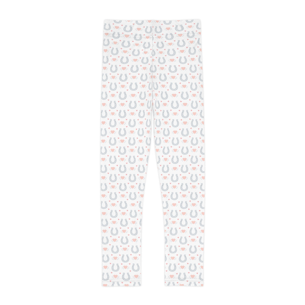 Kids Leggings - Cutest Horseshoe & Hearts Design for Pony Loving Kids