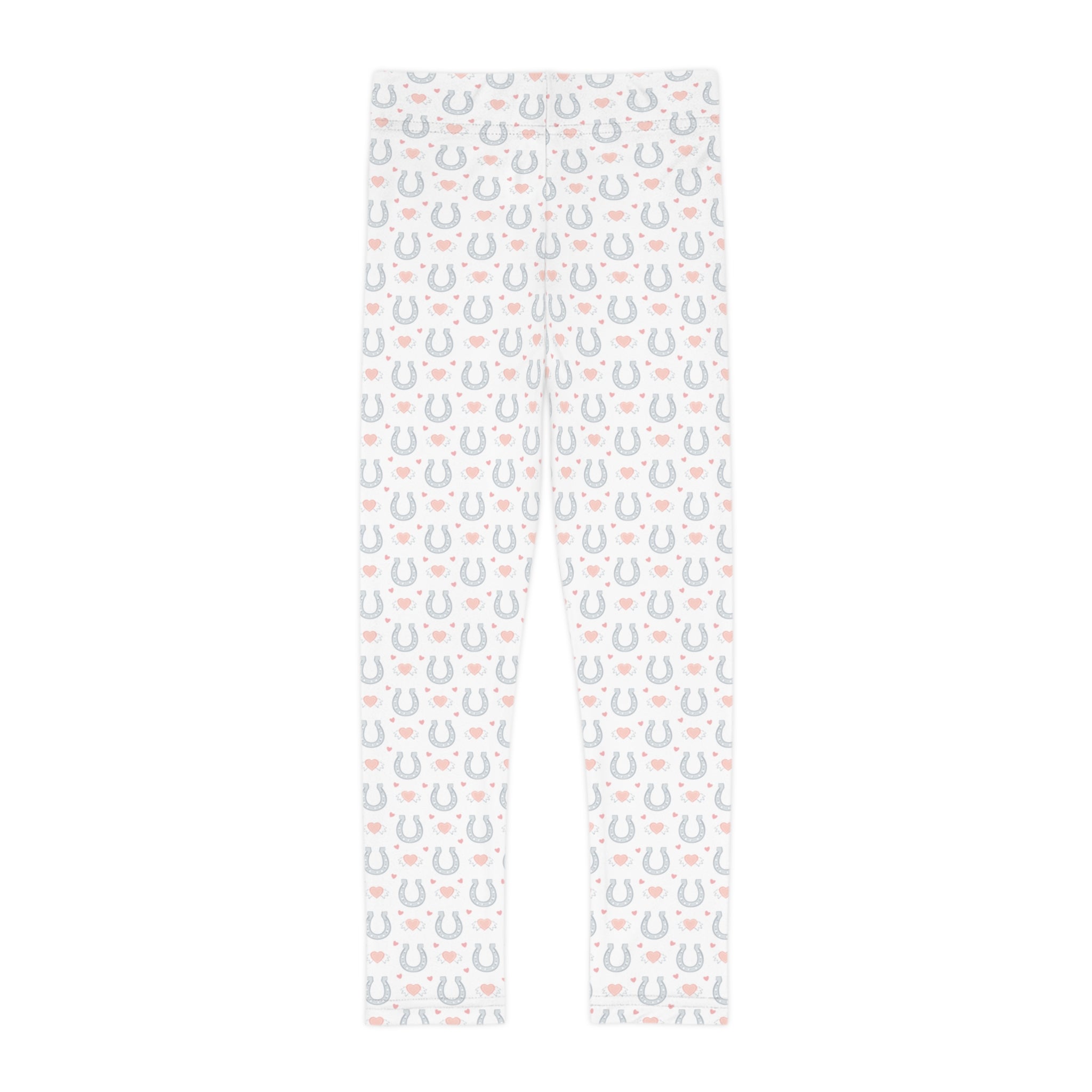 Kids Leggings - Cutest Horseshoe & Hearts Design for Pony Loving Kids