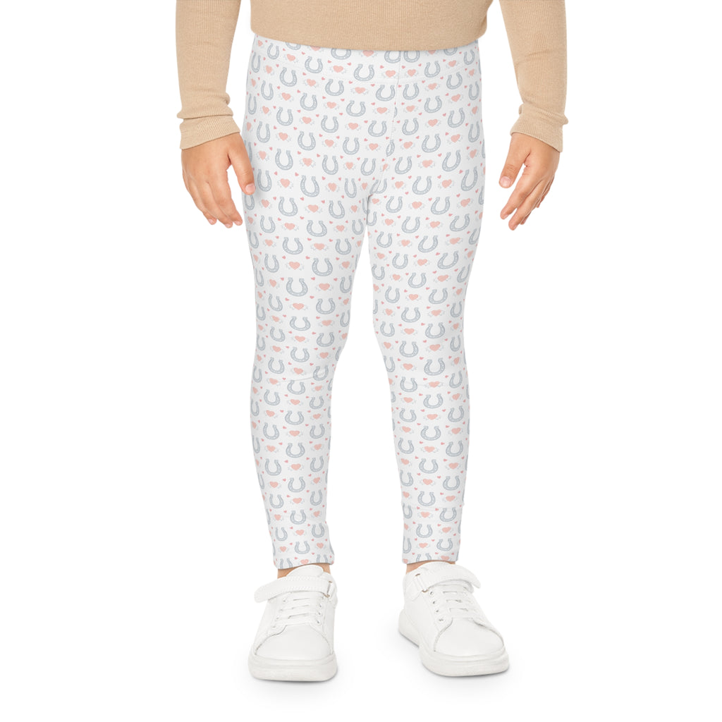 Kids Leggings - Cutest Horseshoe & Hearts Design for Pony Loving Kids