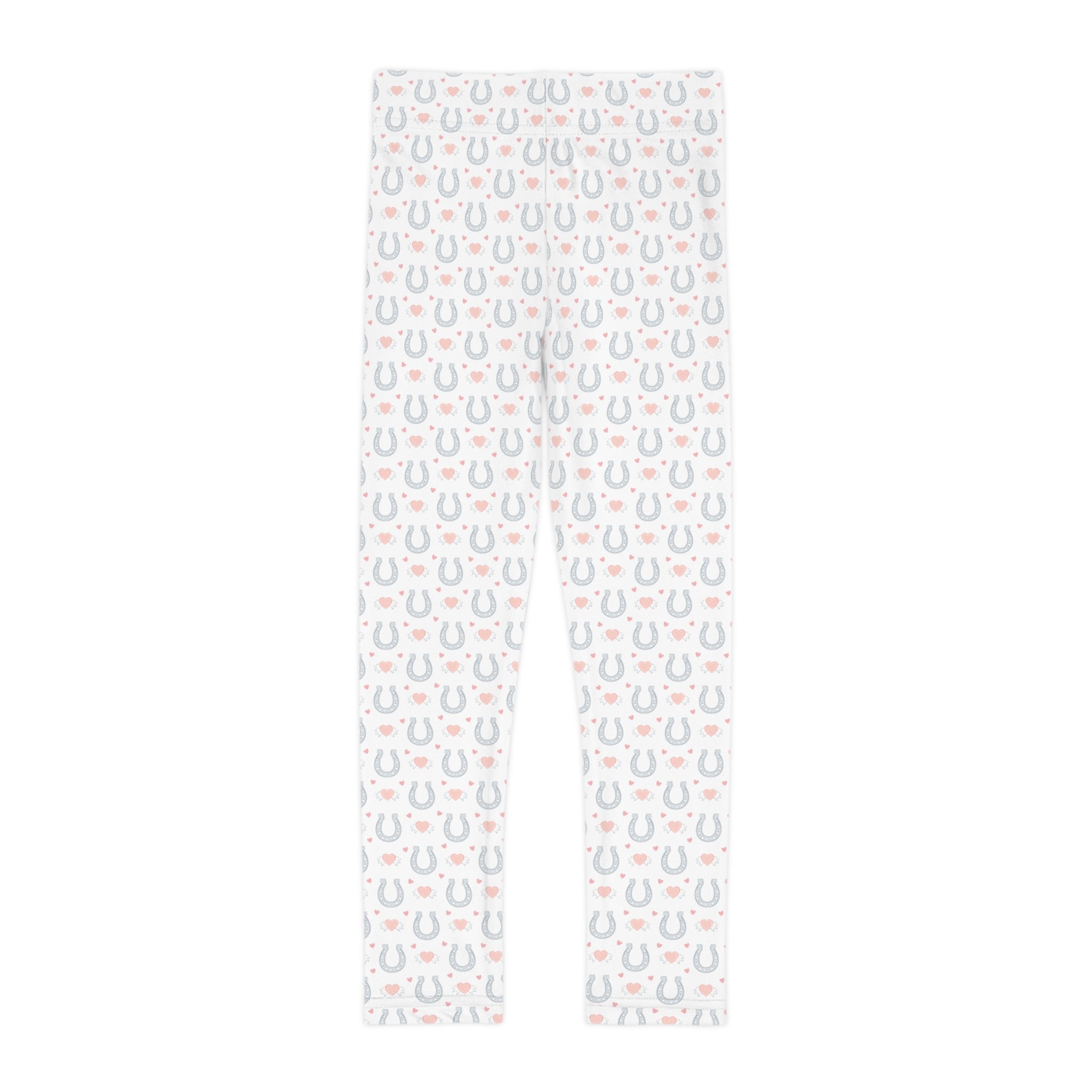 Kids Leggings - Cutest Horseshoe & Hearts Design for Pony Loving Kids