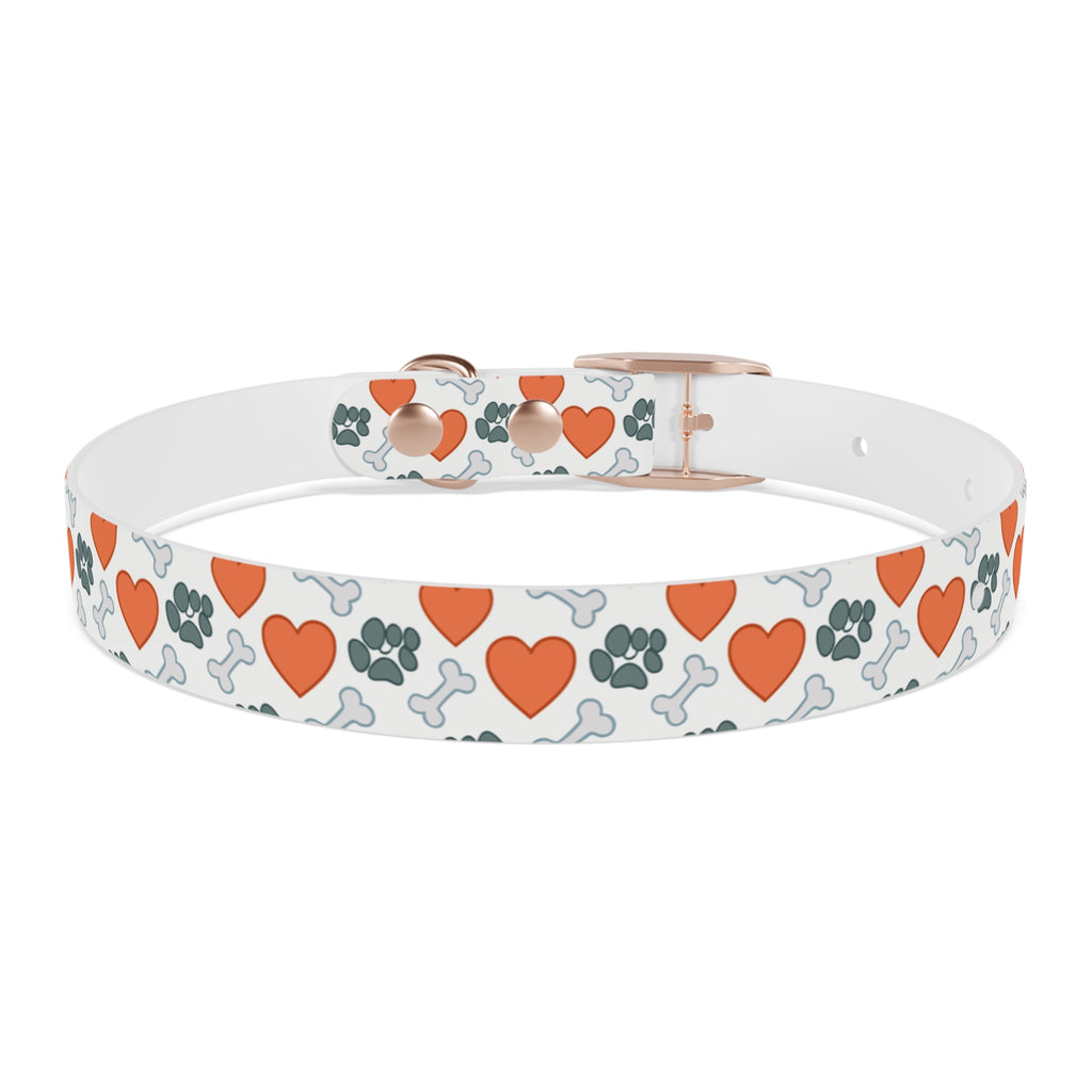 Dog Collar — Heart, Paw & Bone Pattern Collar