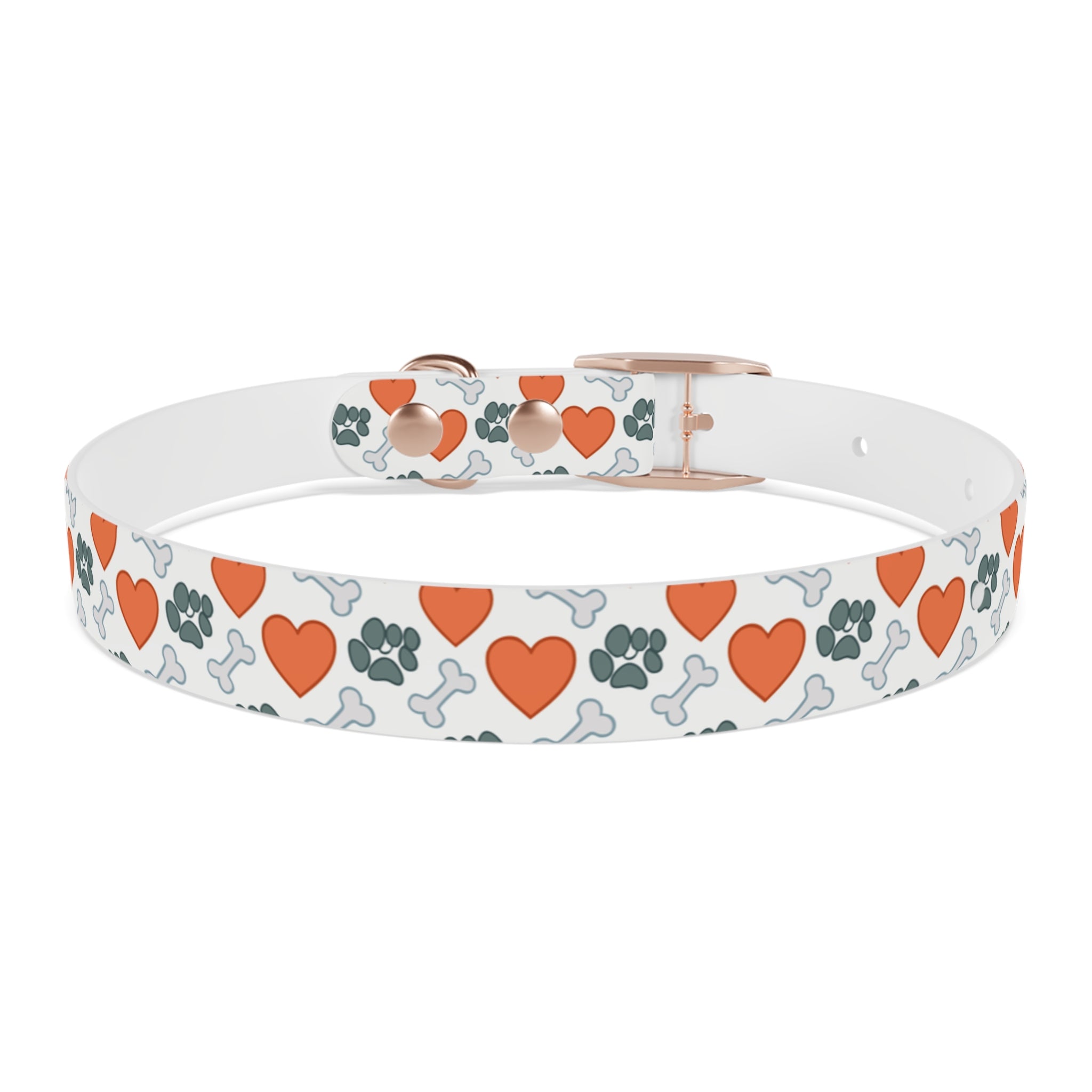 Dog Collar — Heart, Paw & Bone Pattern Collar