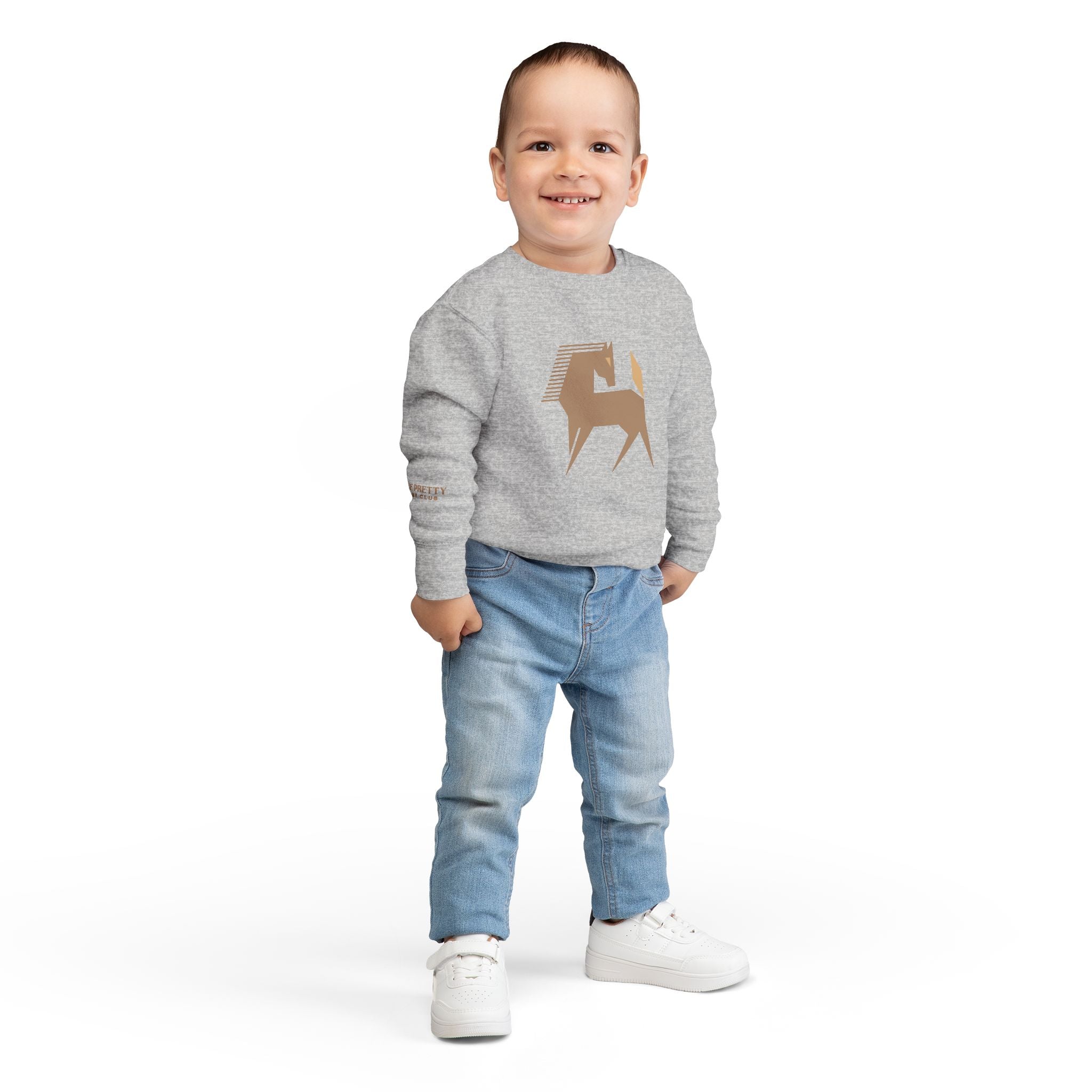 Geometric Pony Toddler Sweatshirt | Minimal Horse Graphic
