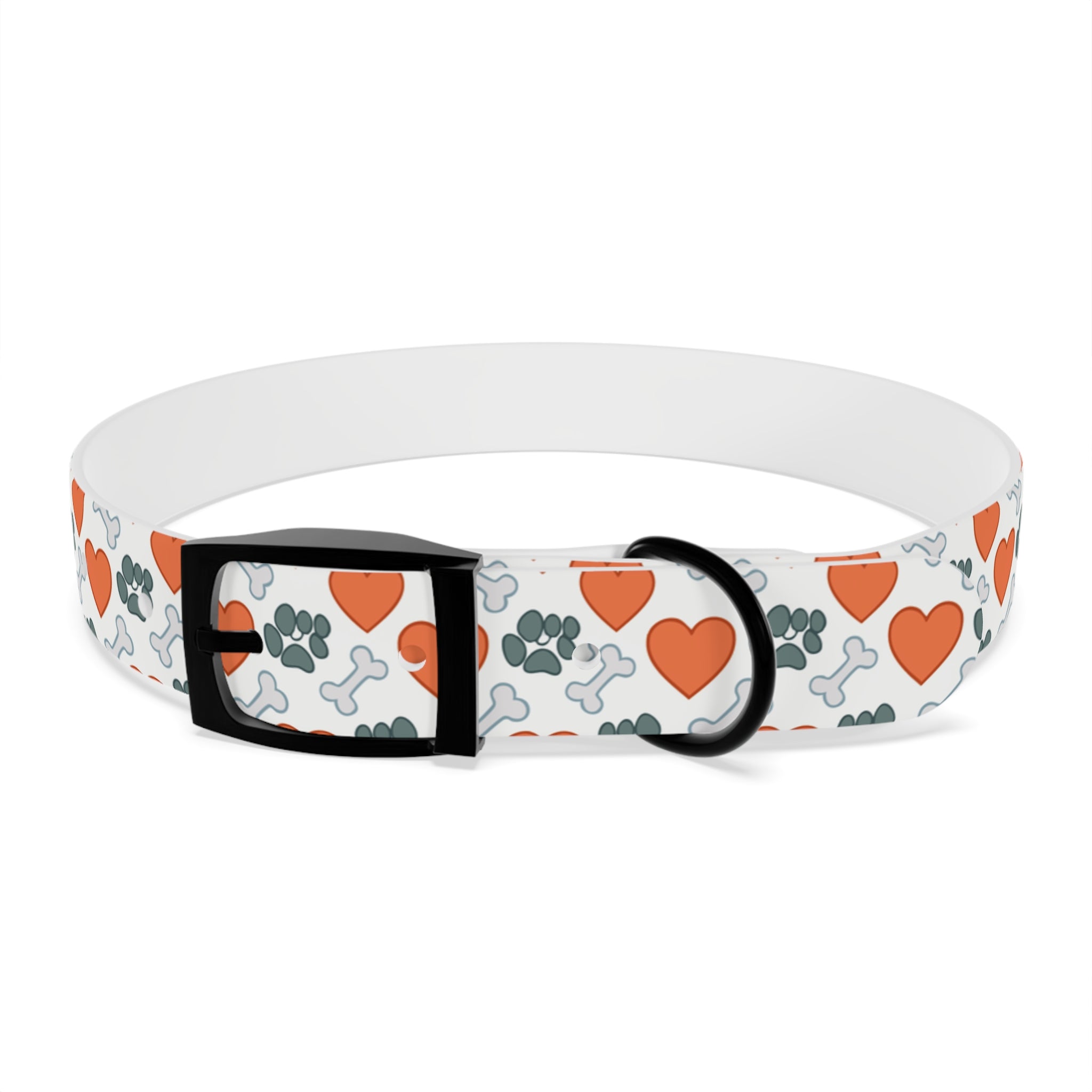 Dog Collar — Heart, Paw & Bone Pattern Collar
