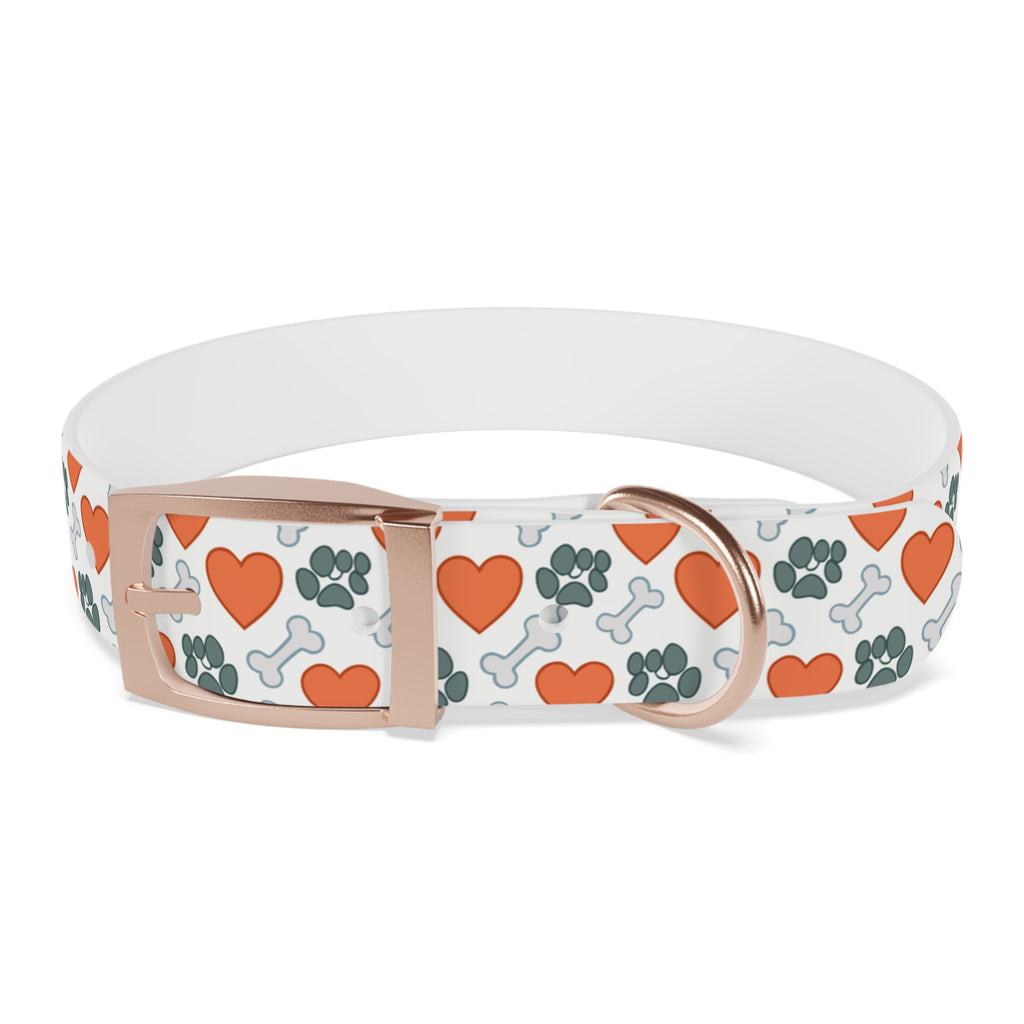 Dog Collar — Heart, Paw & Bone Pattern Collar
