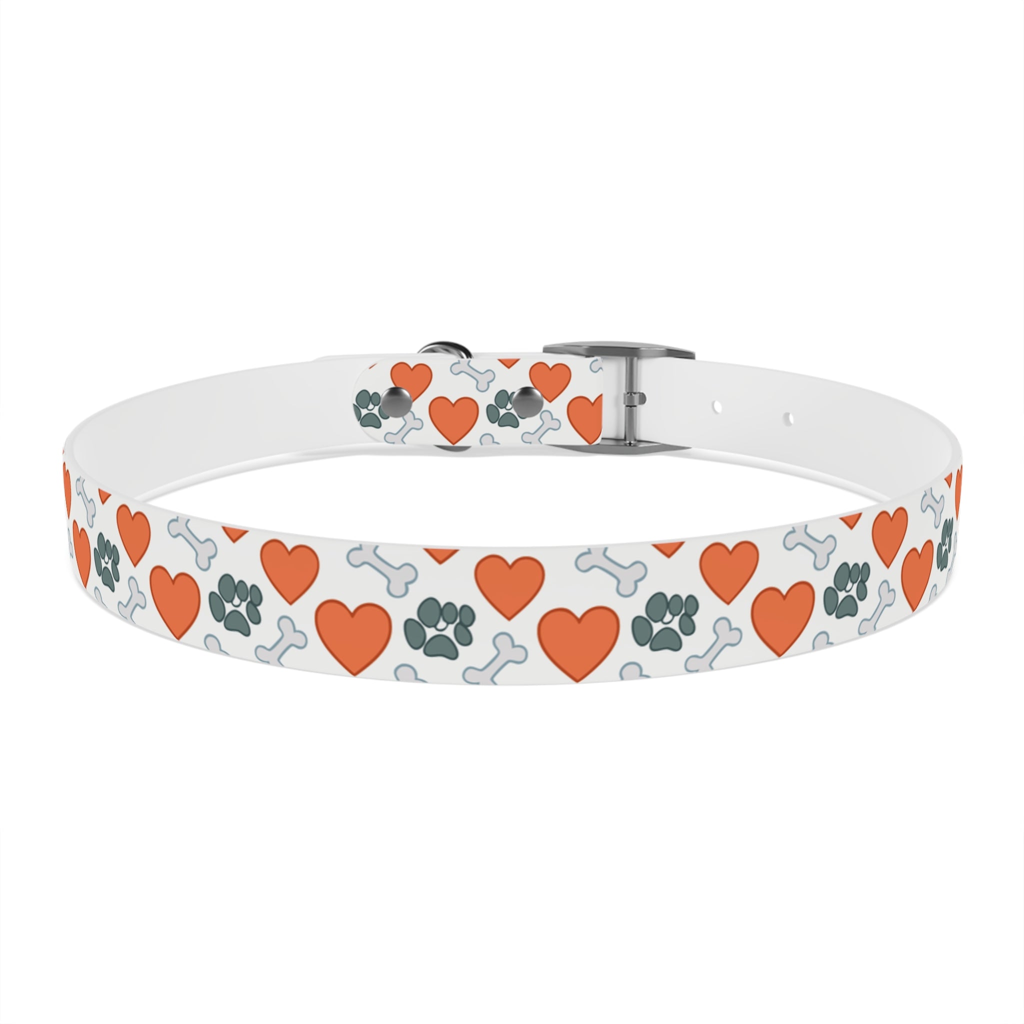 Dog Collar — Heart, Paw & Bone Pattern Collar