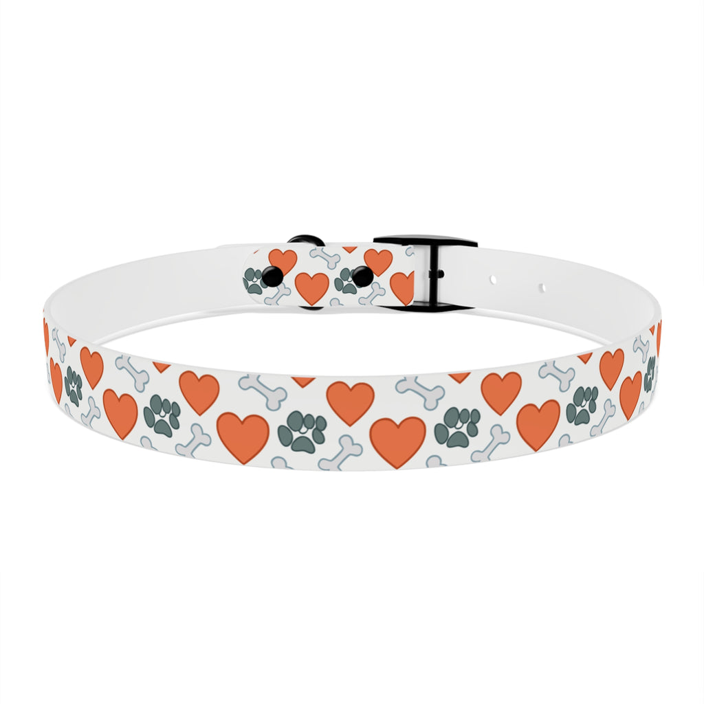 Dog Collar — Heart, Paw & Bone Pattern Collar