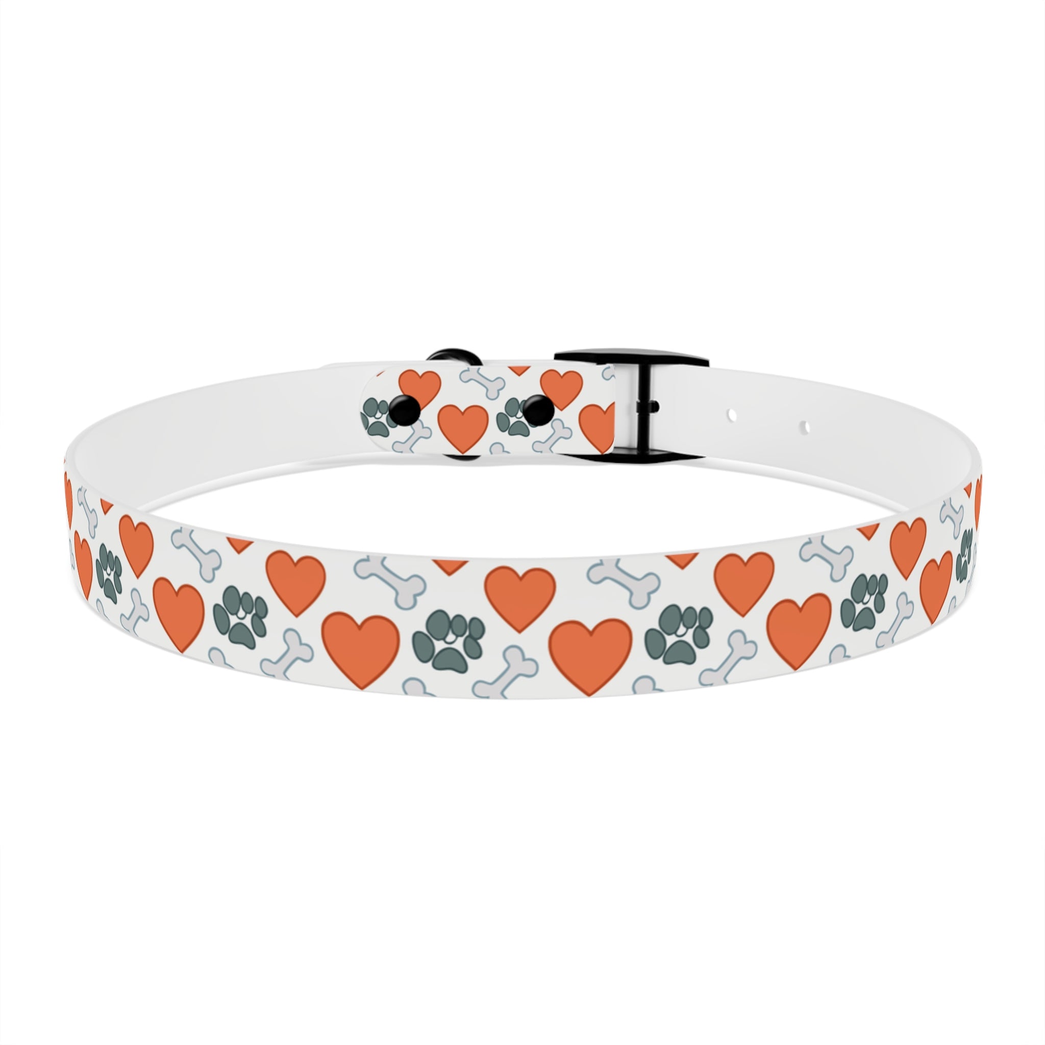 Dog Collar — Heart, Paw & Bone Pattern Collar
