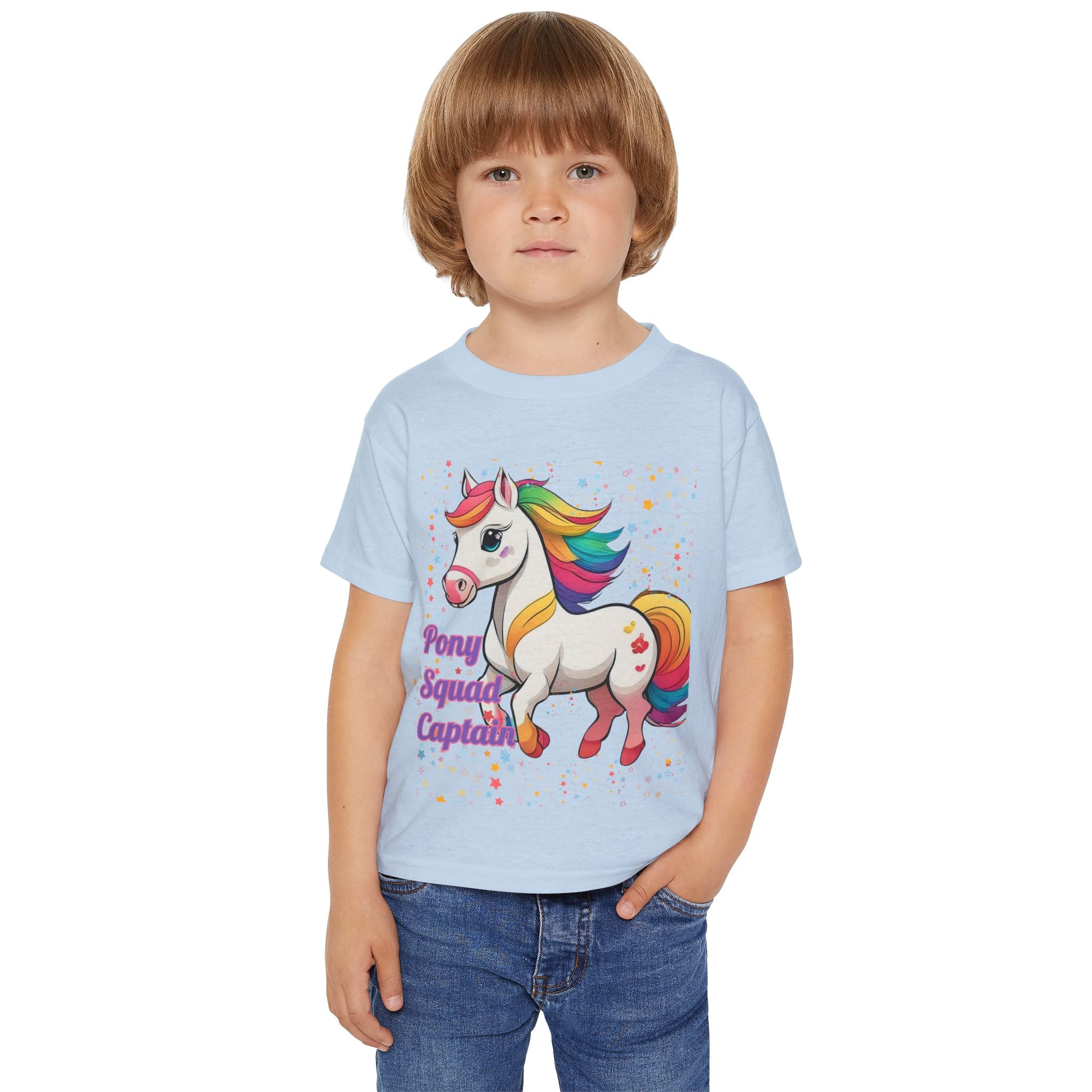 Pony Squad Captain Toddler T-shirt | Rainbow Unicorn Kids Tee