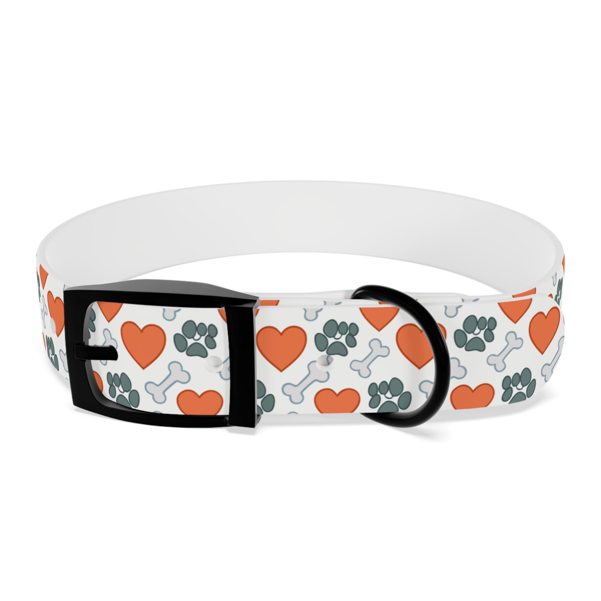 Dog Collar — Heart, Paw & Bone Pattern Collar